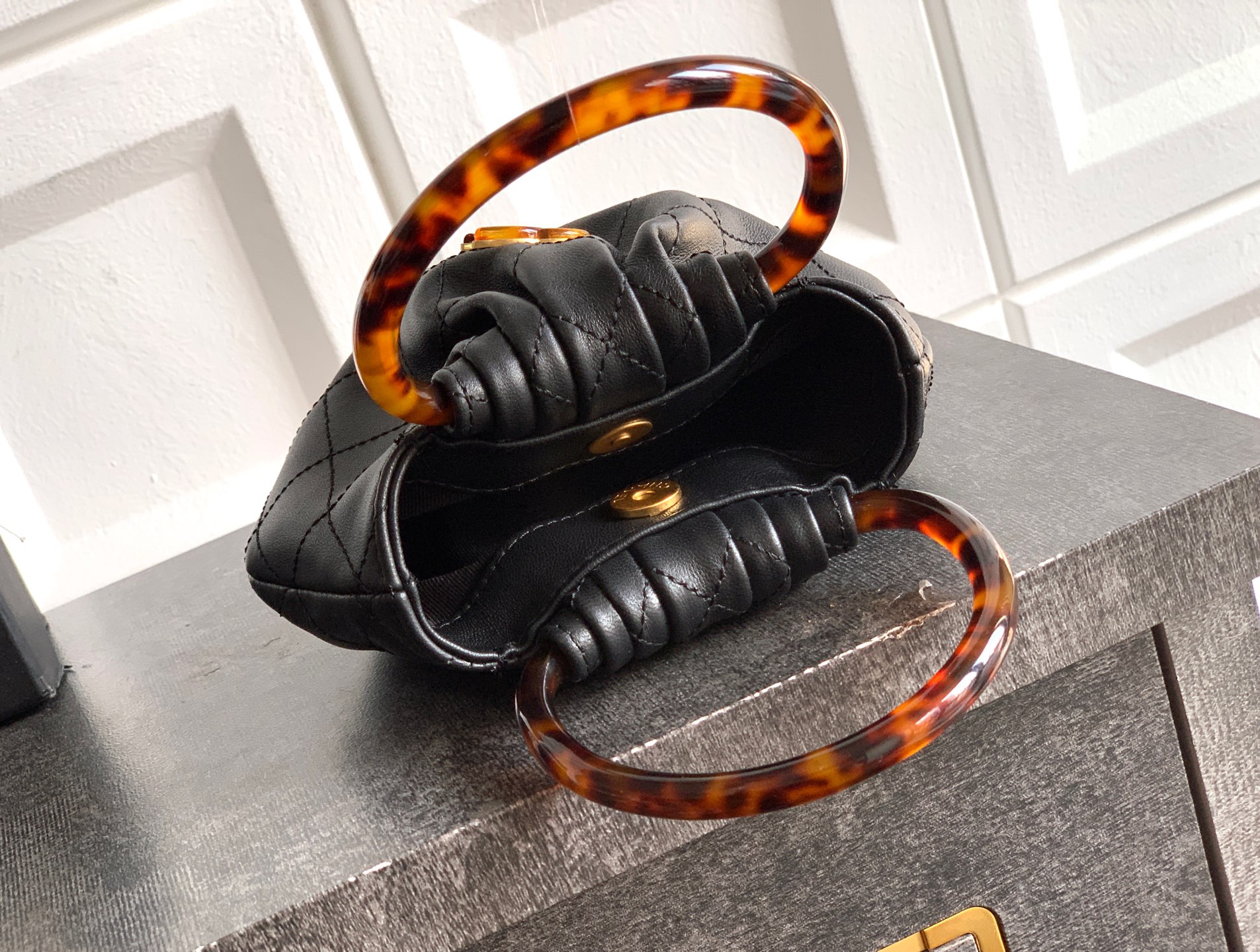 Chanel Tote Bag Sheepskin Brown M-l