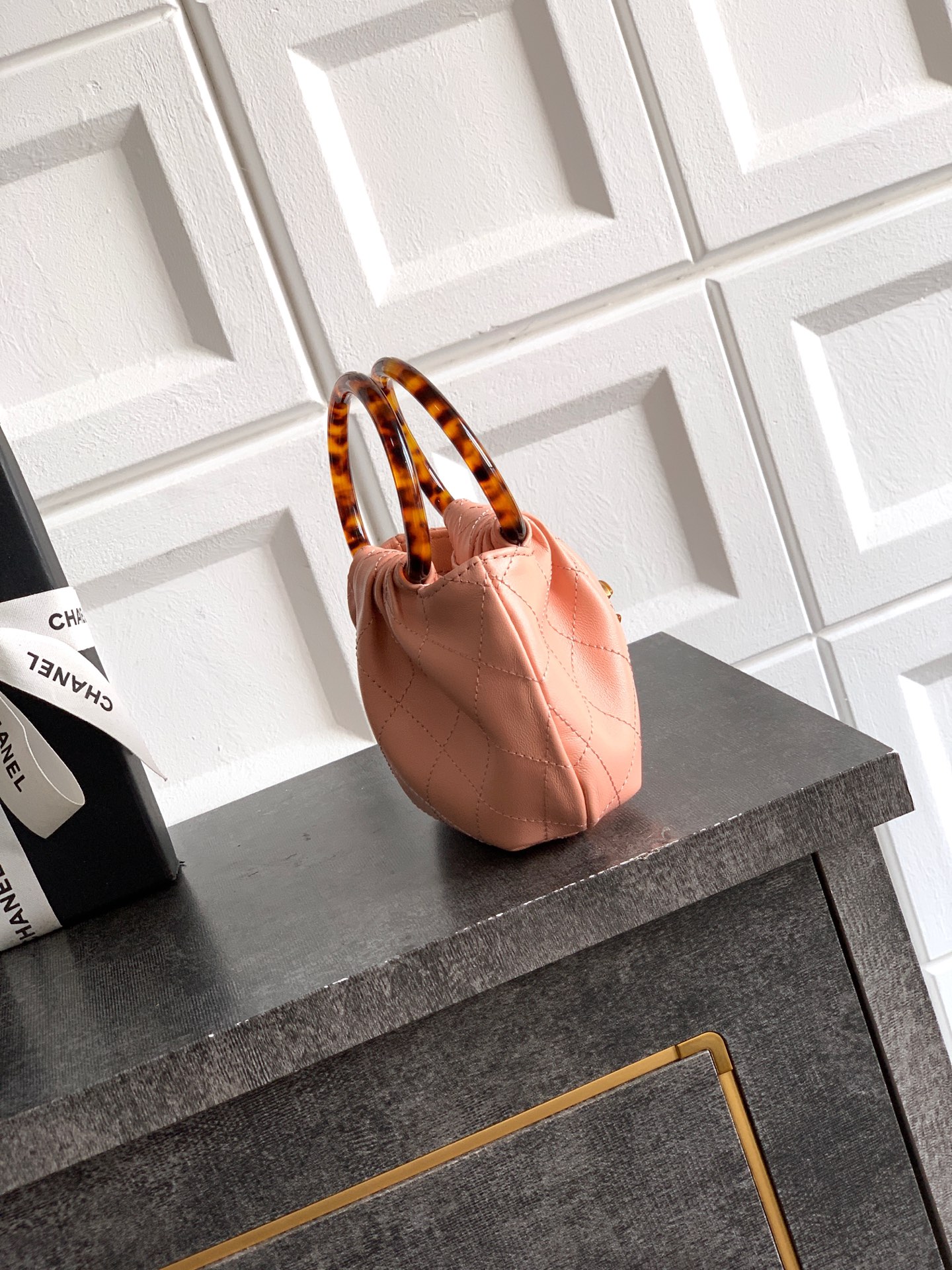 Chanel Tote Bag Sheepskin Brown M-l