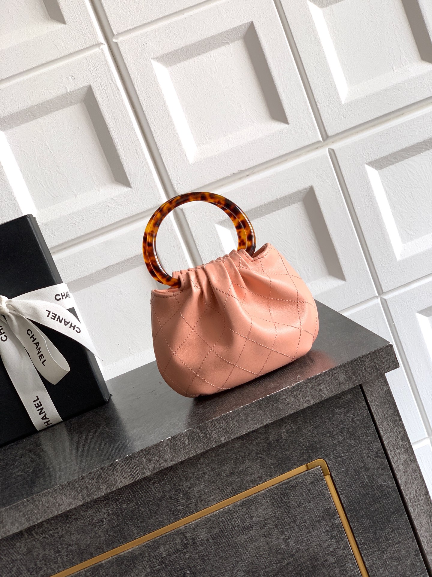 Chanel Tote Bag Sheepskin Brown M-l