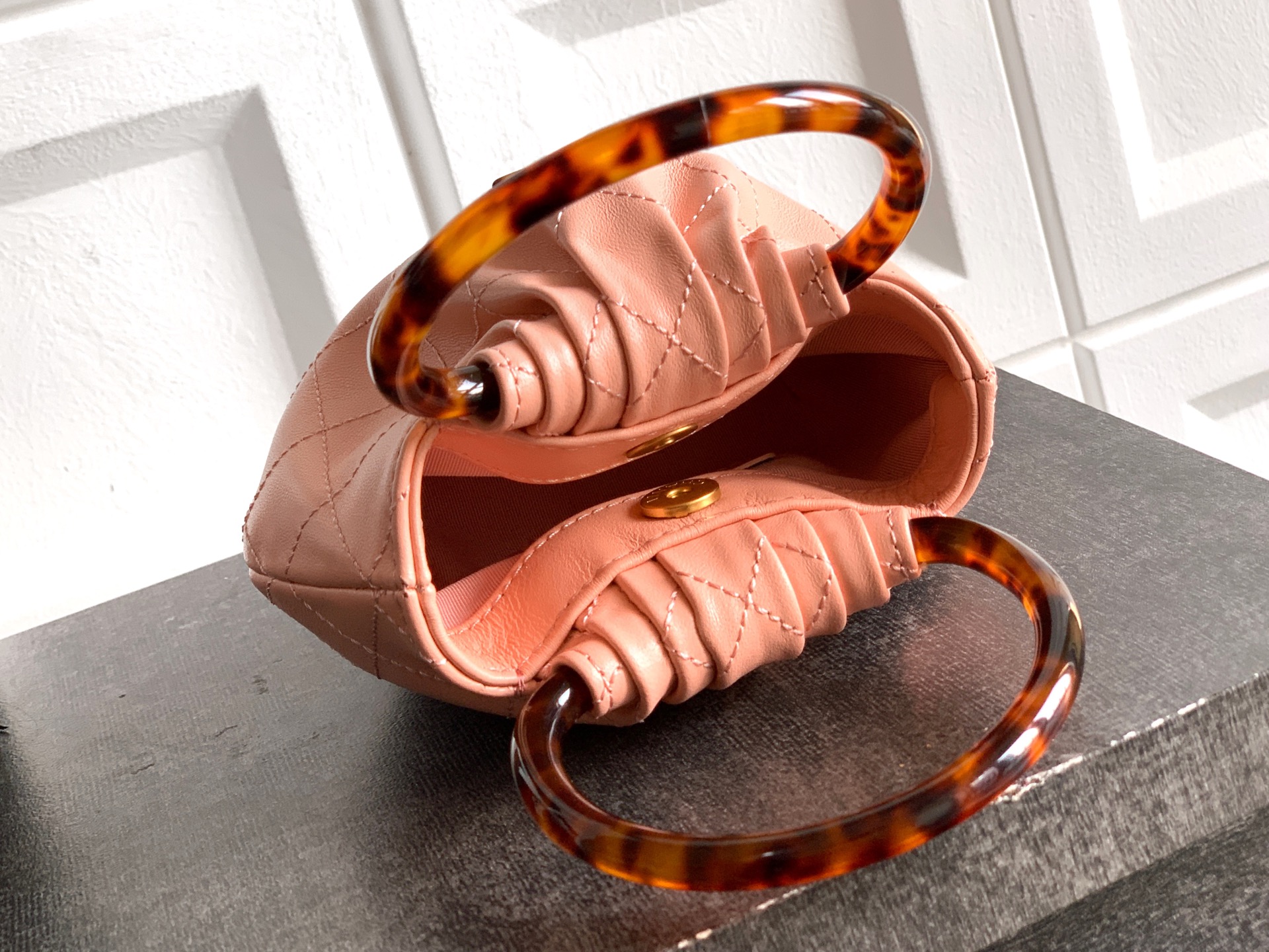 Chanel Tote Bag Sheepskin Brown M-l