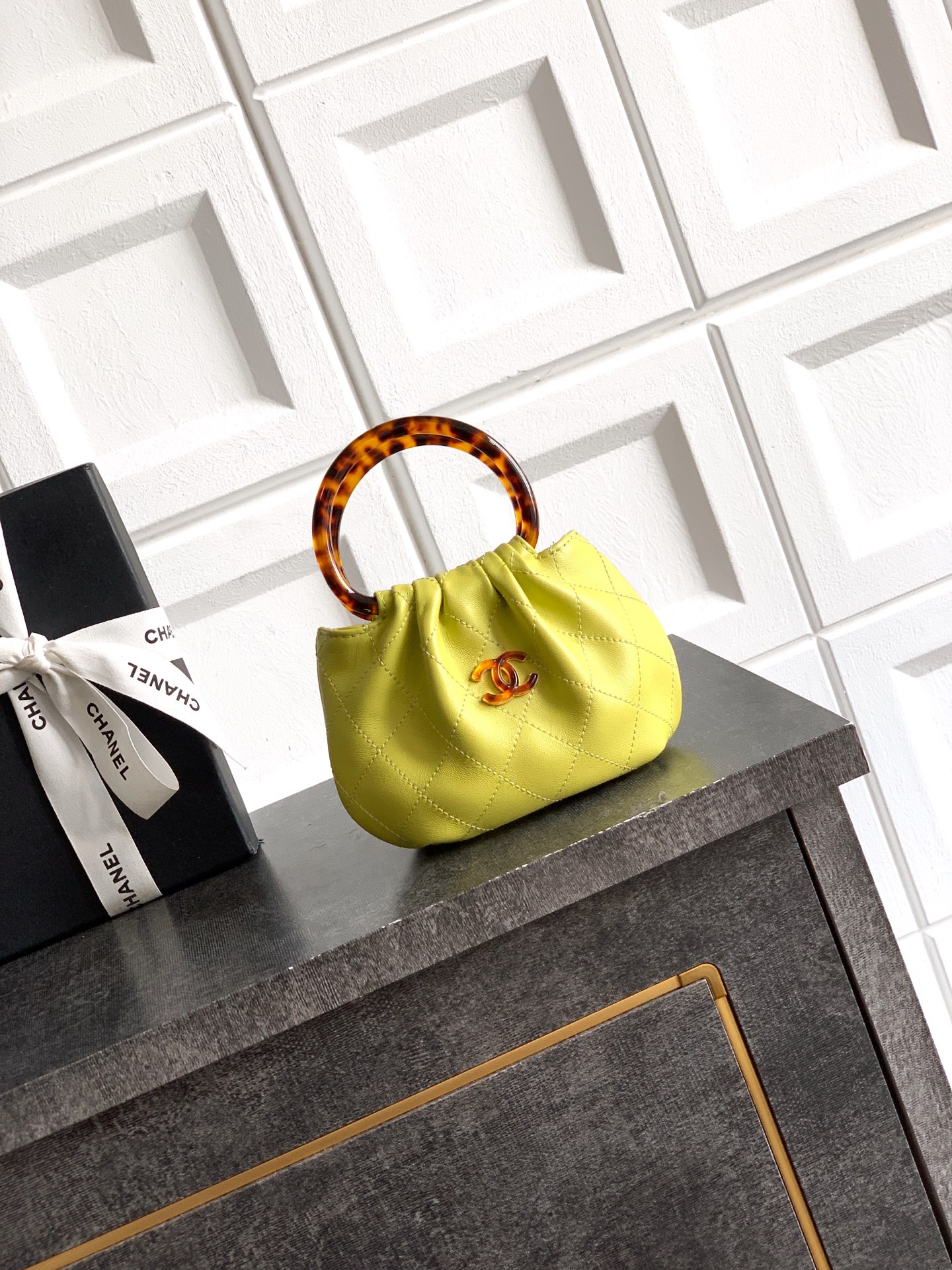 Chanel Tote Bag Sheepskin Brown M-l