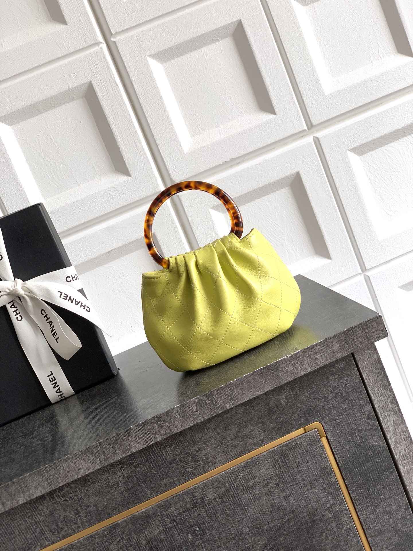 Chanel Tote Bag Sheepskin Brown M-l