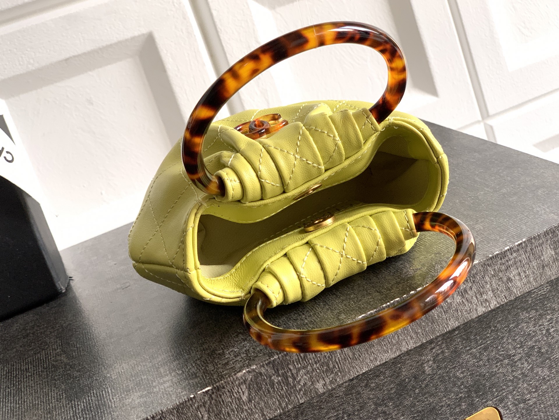 Chanel Tote Bag Sheepskin Brown M-l