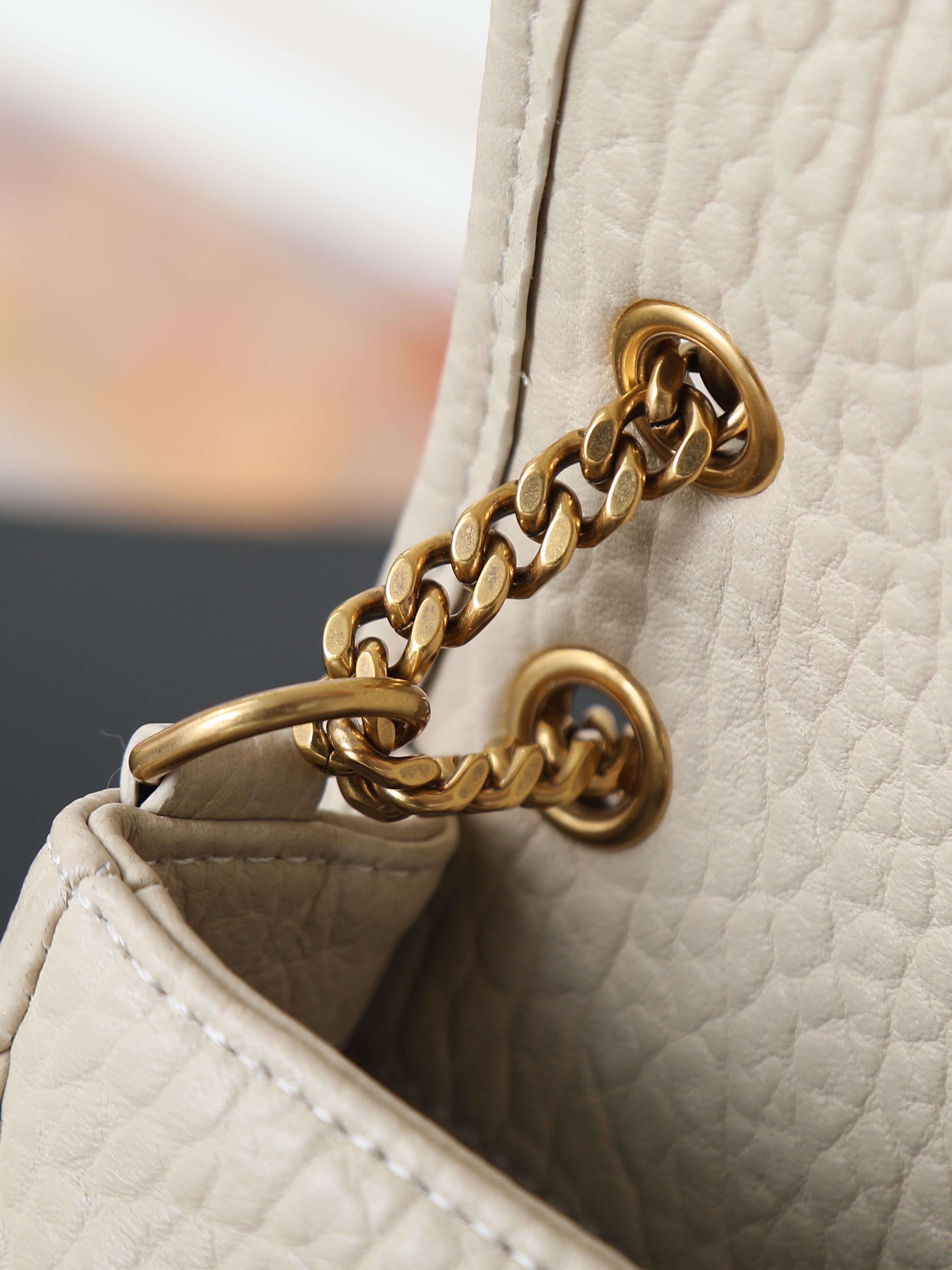 Basic Bag Sheepskin White Large Capacity 12cm-22cm