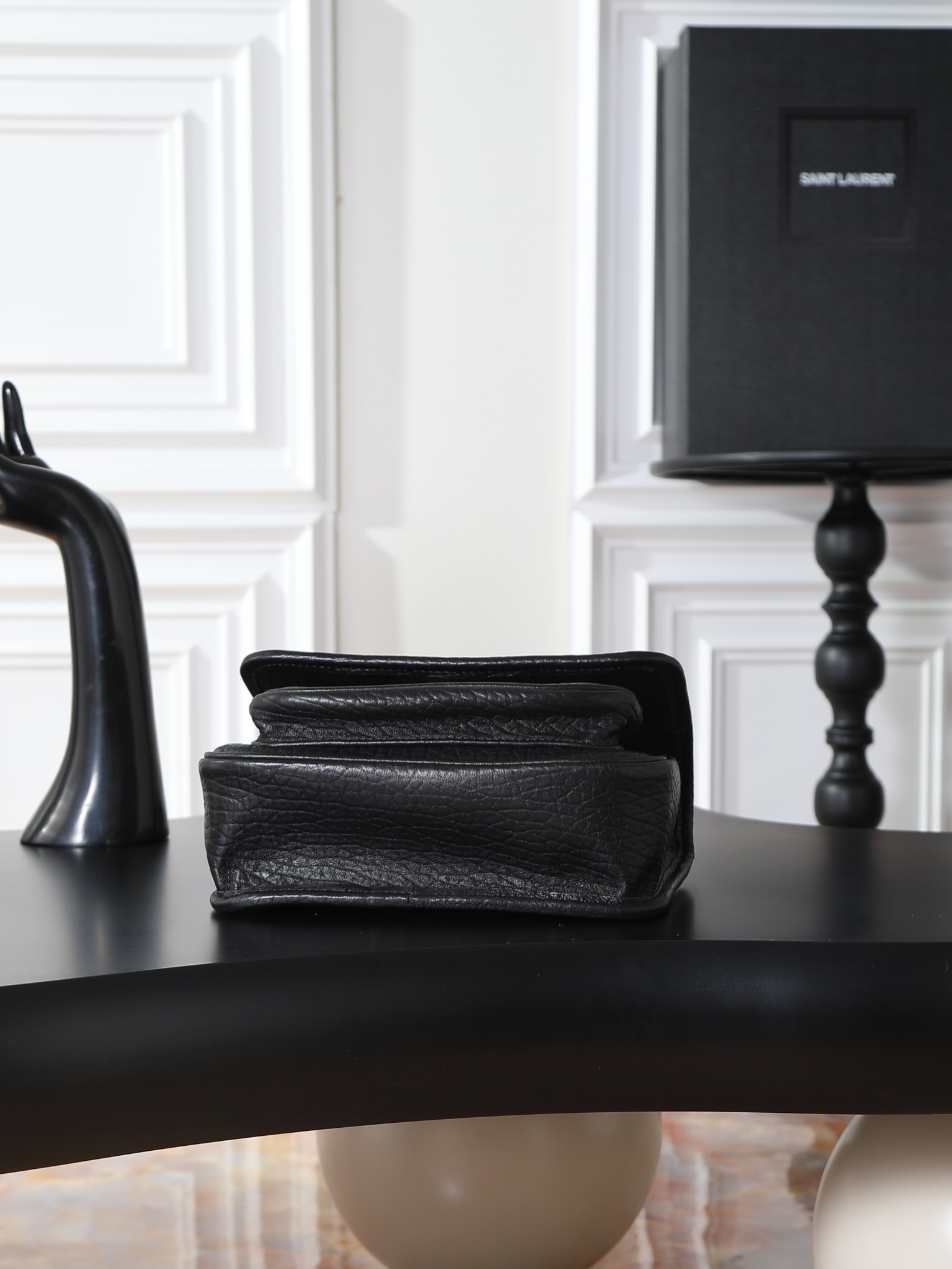 Basic Bag Sheepskin Black Large Capacity 12cm-22cm