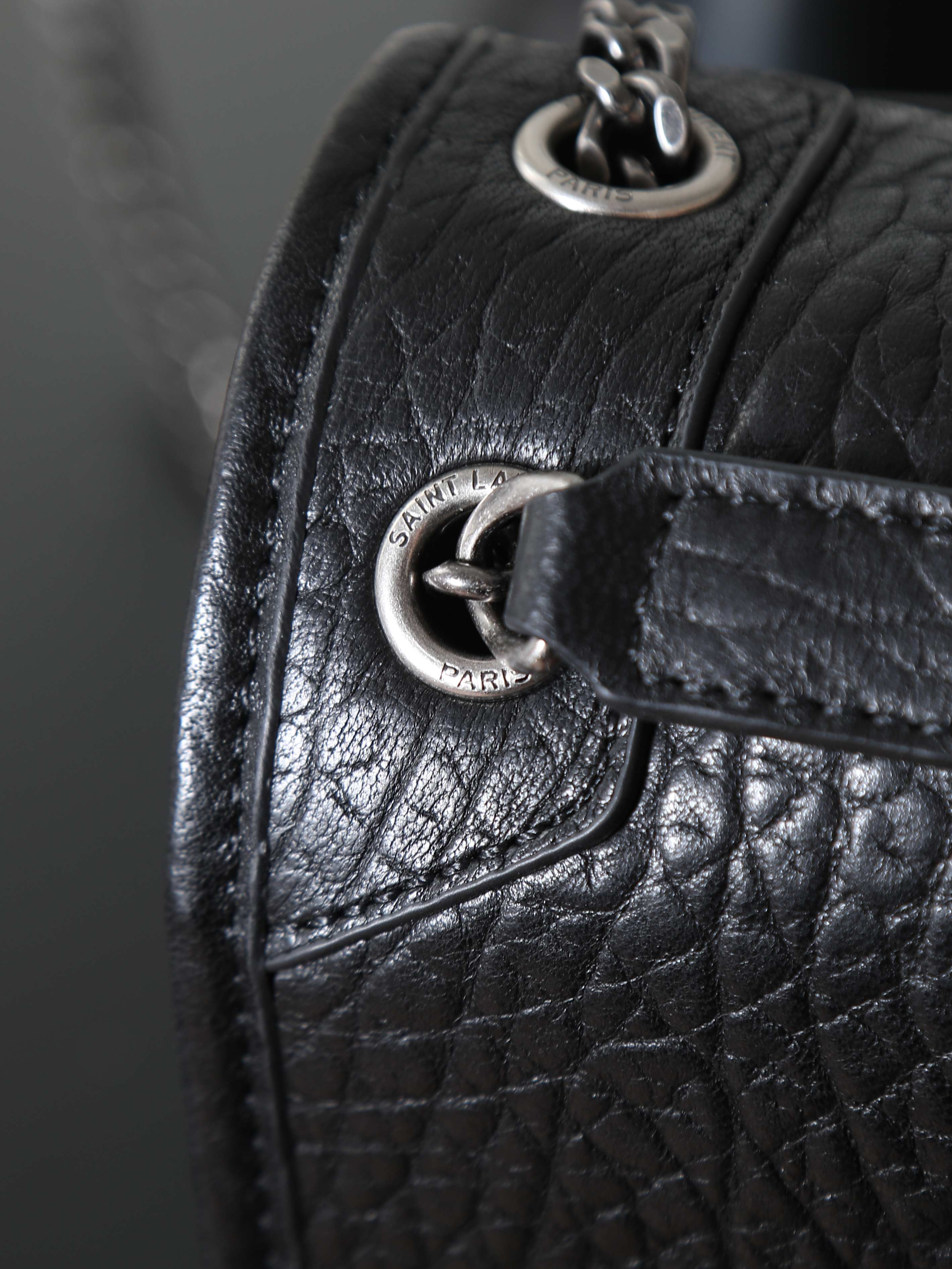 Basic Bag Sheepskin Black Large Capacity 12cm-22cm