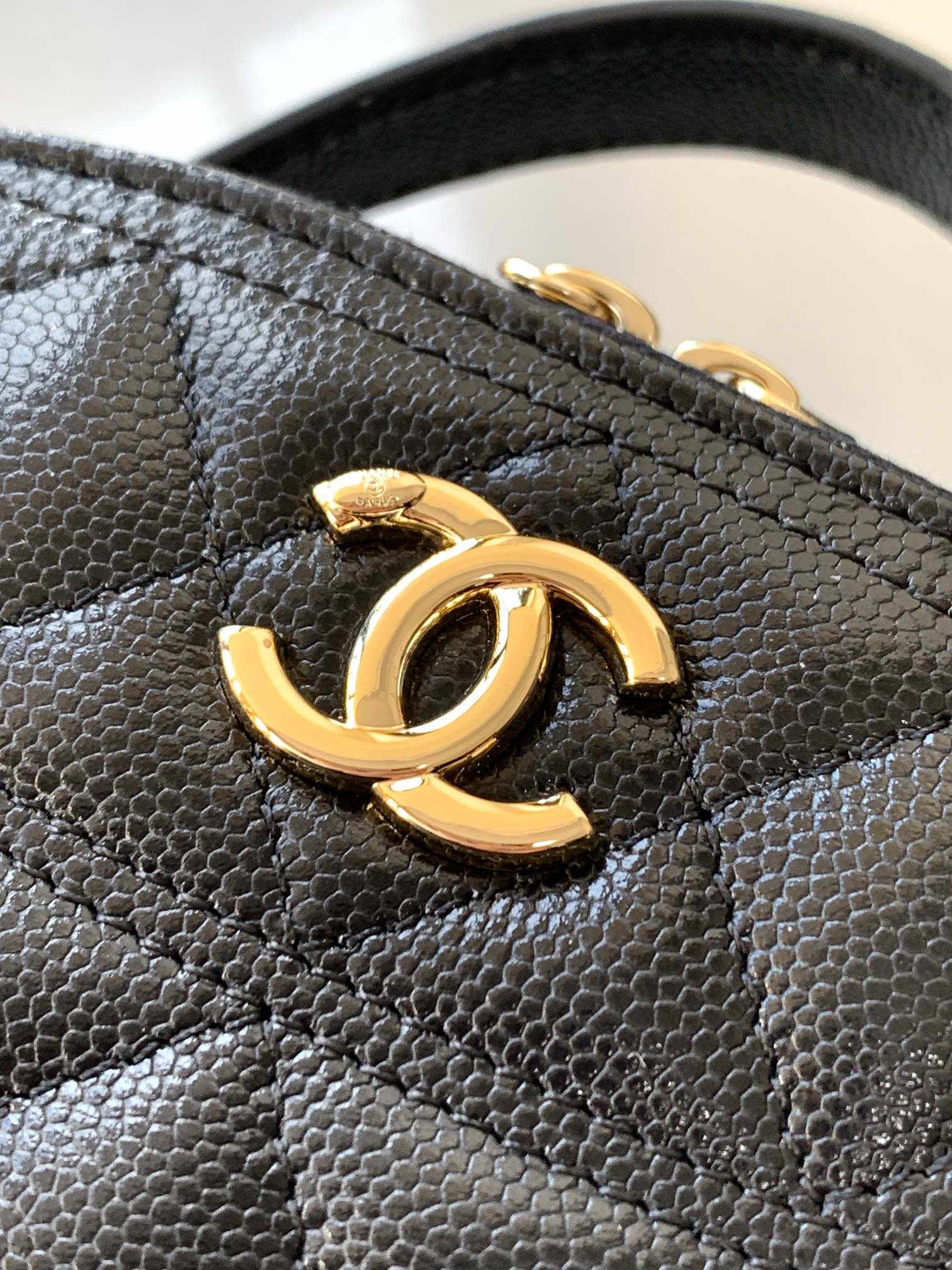 Chanel Basic Bag Cow Leather Blue M-l