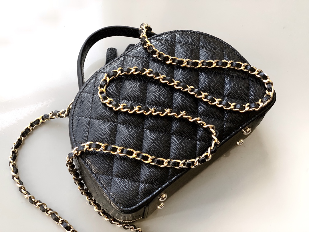 Chanel Basic Bag Cow Leather Blue M-l