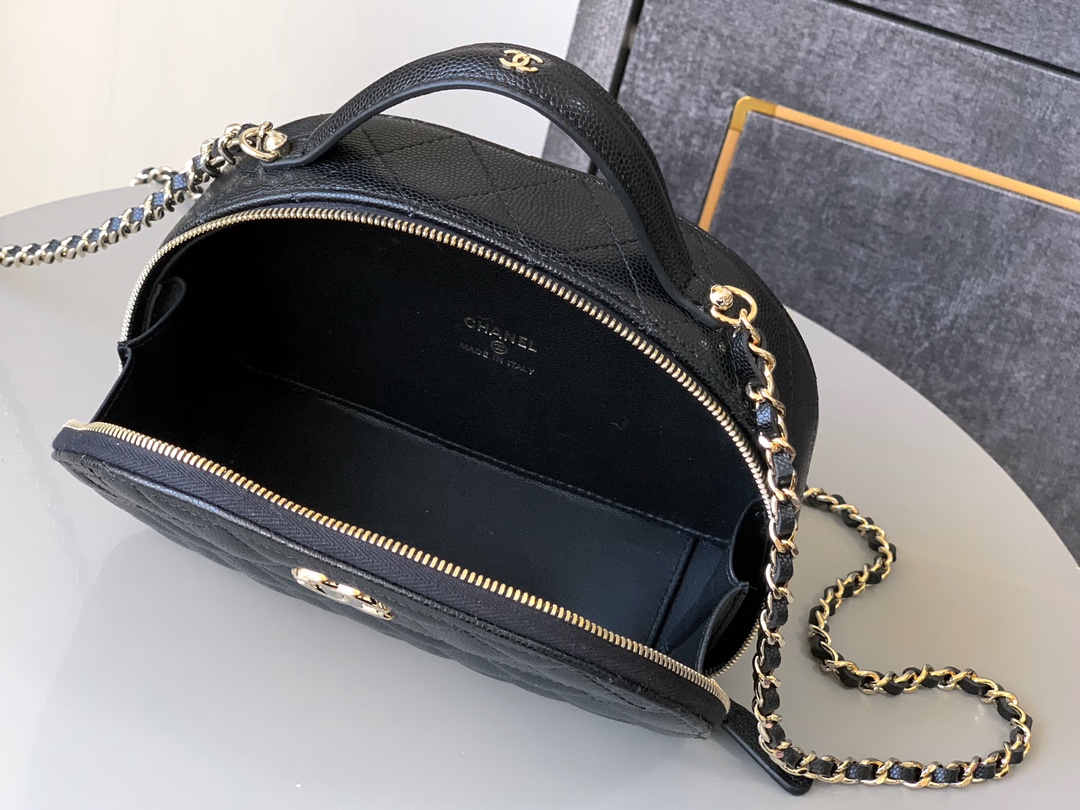 Chanel Basic Bag Cow Leather Blue M-l