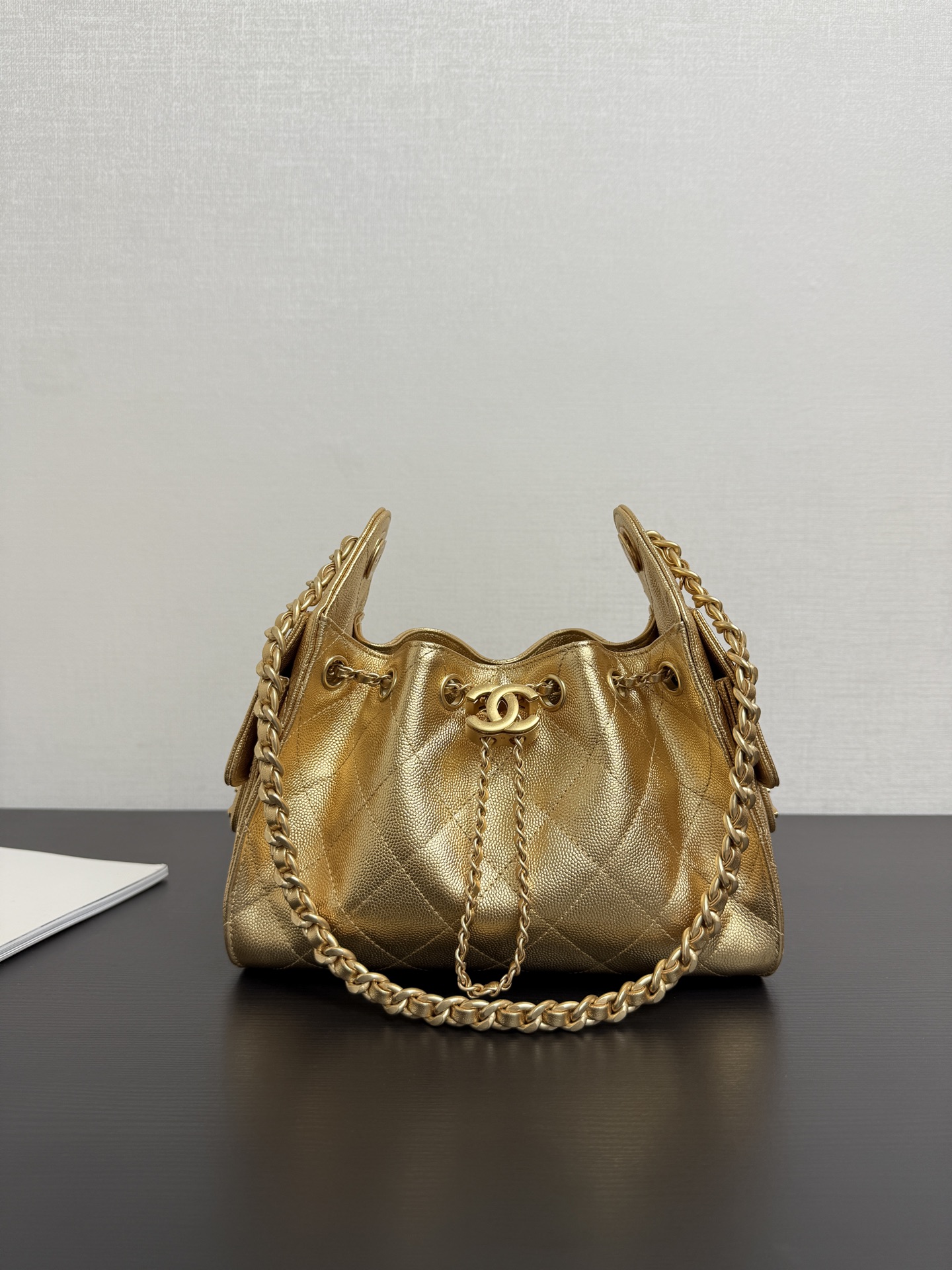 Chanel Bucket Bag Cow Leather 10cm-m-l-s