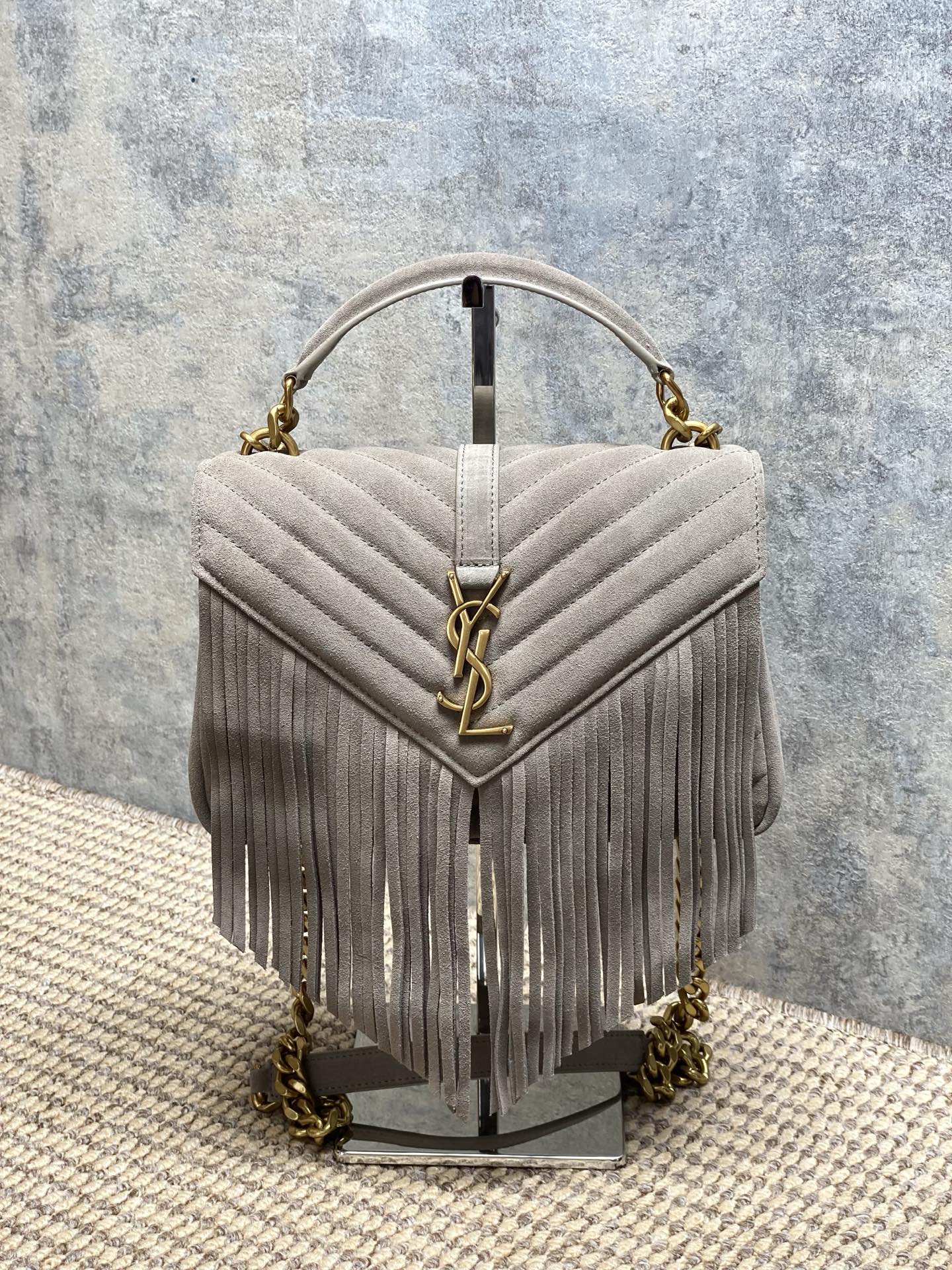 Ysl Tote Bag Real Leather Gold 24cm-l-s