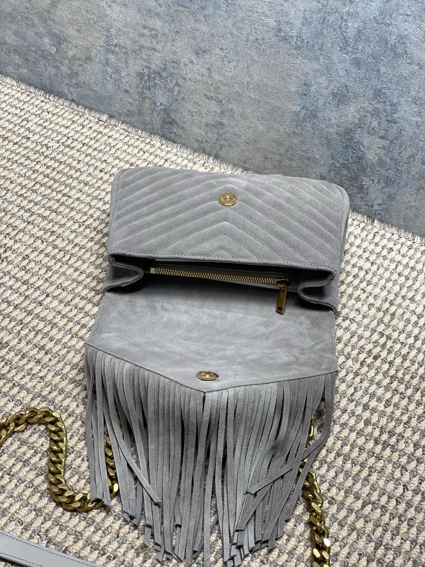 Ysl Tote Bag Real Leather Gold 24cm-l-s