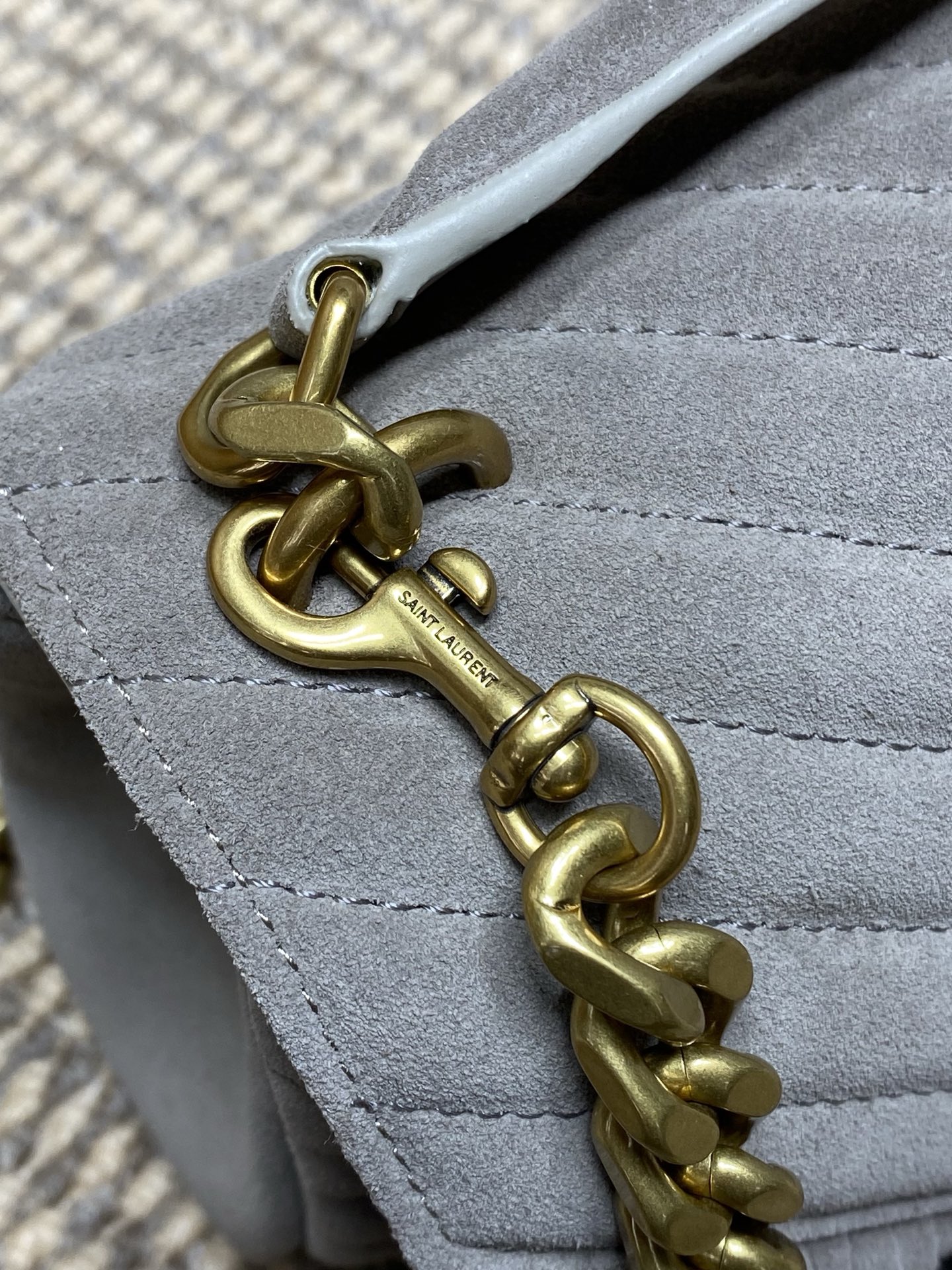 Ysl Tote Bag Real Leather Gold 24cm-l-s