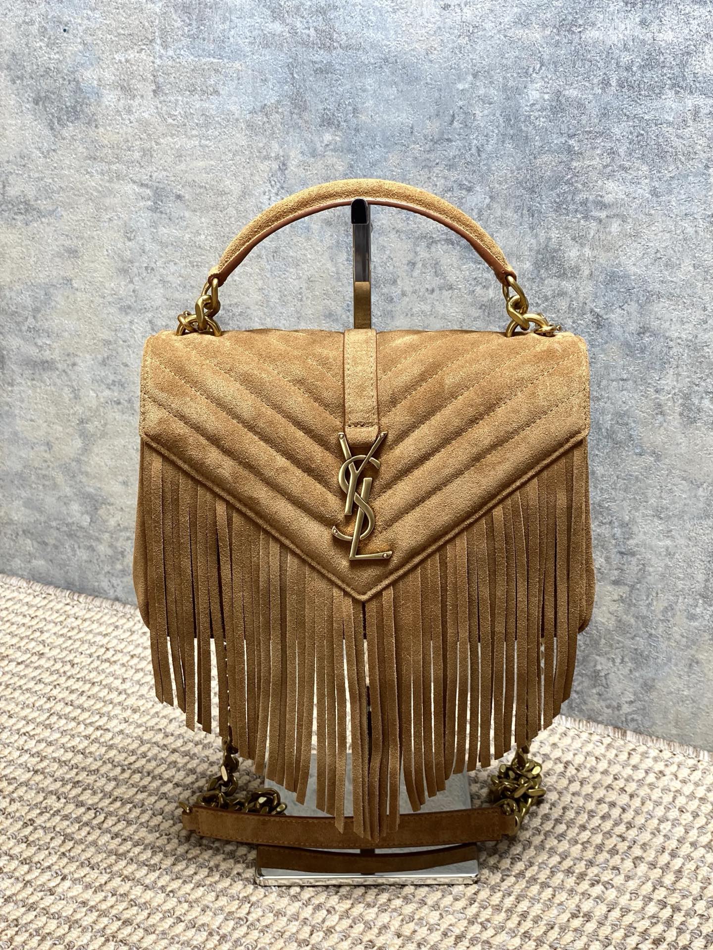 Ysl Tote Bag Real Leather Gold 24cm-l-s