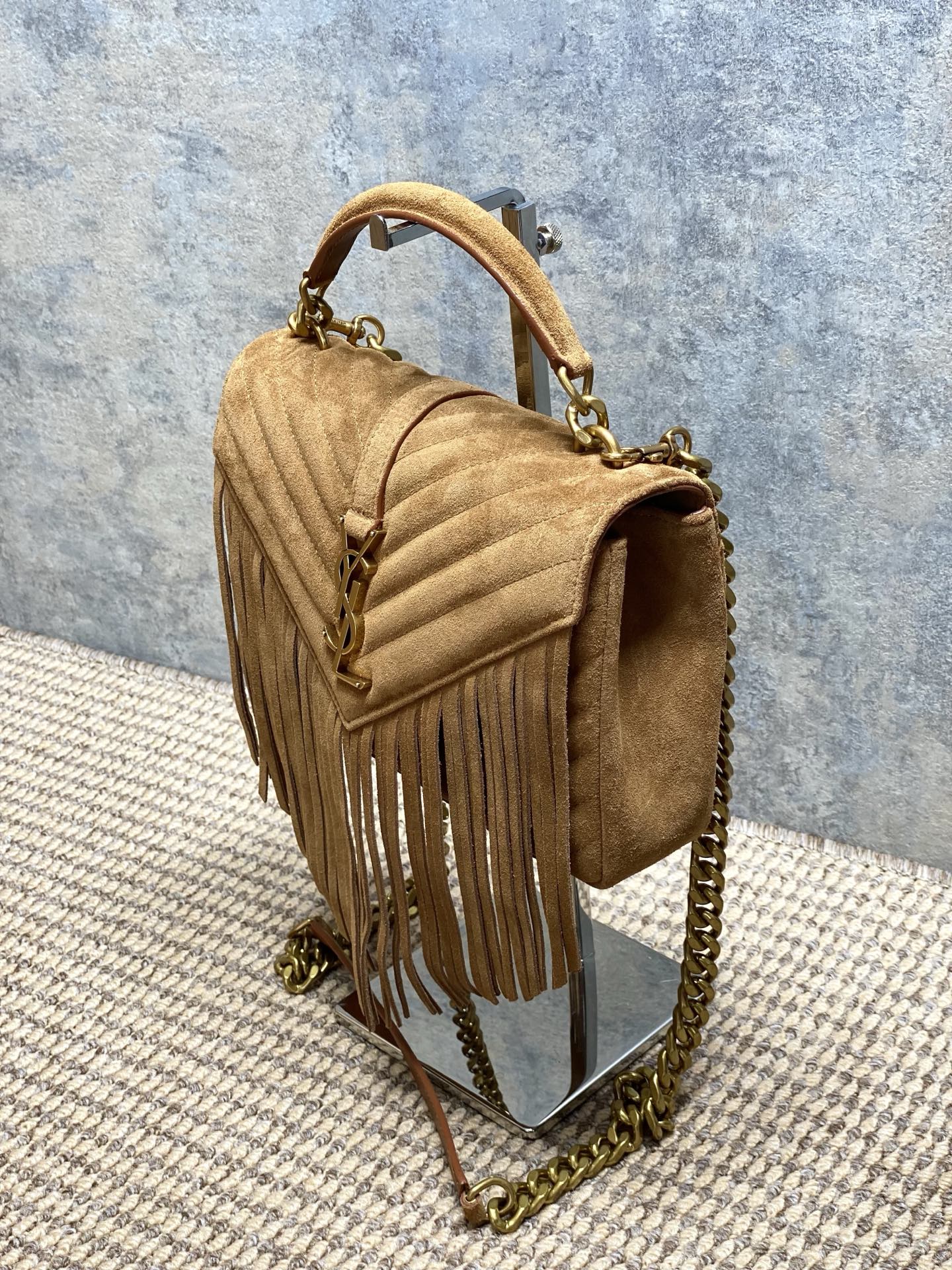 Ysl Tote Bag Real Leather Gold 24cm-l-s