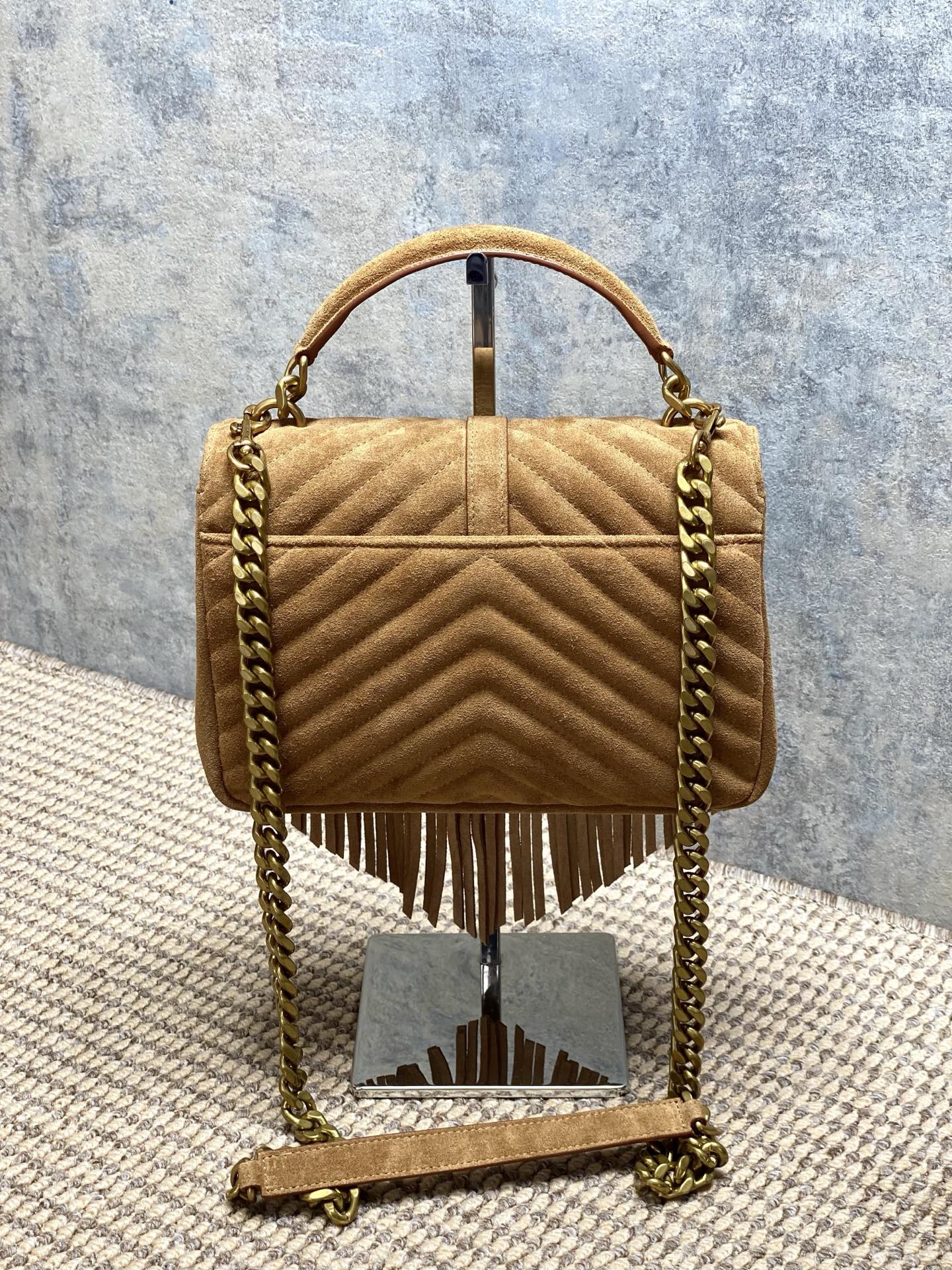 Ysl Tote Bag Real Leather Gold 24cm-l-s