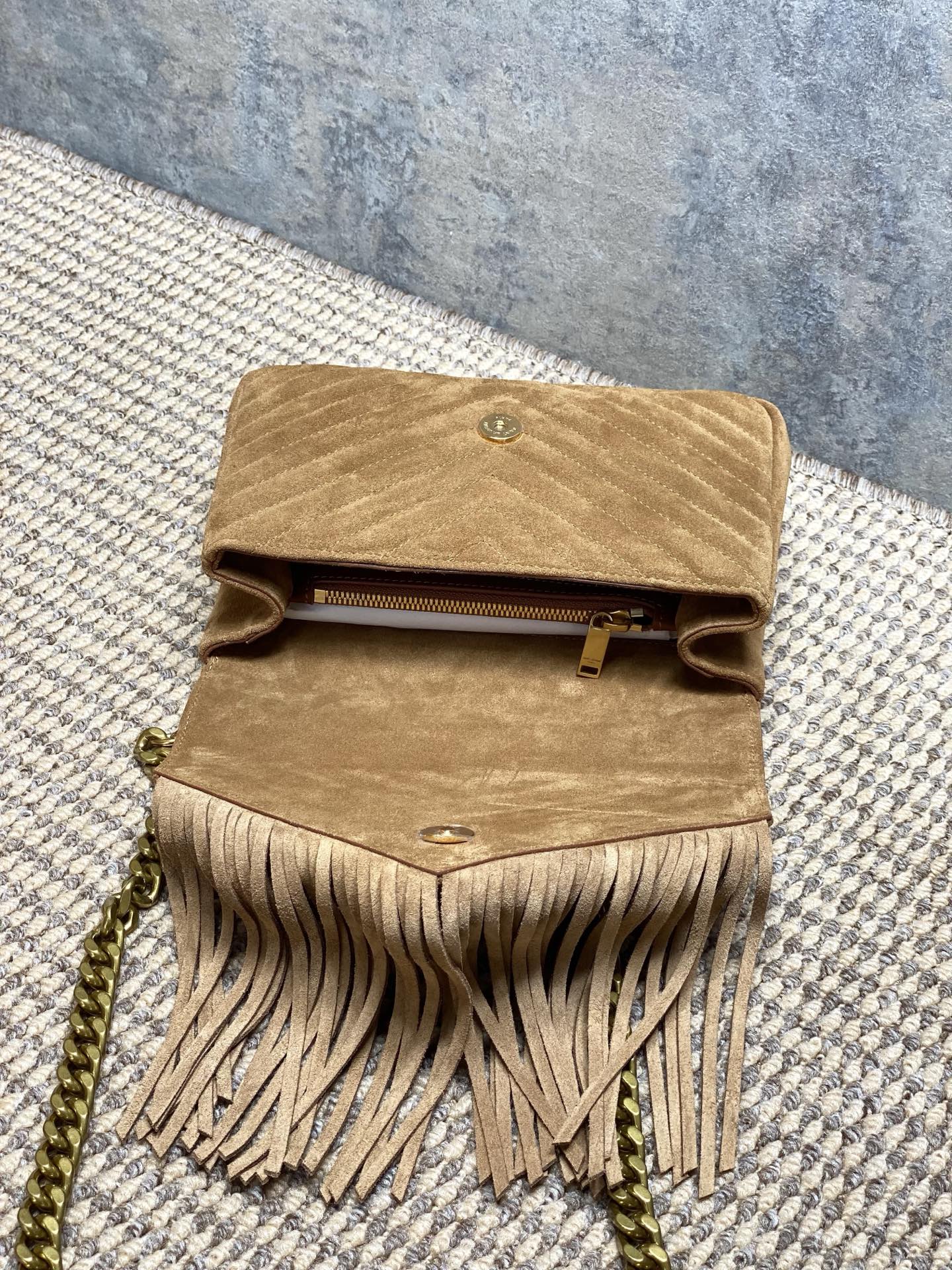 Ysl Tote Bag Real Leather Gold 24cm-l-s