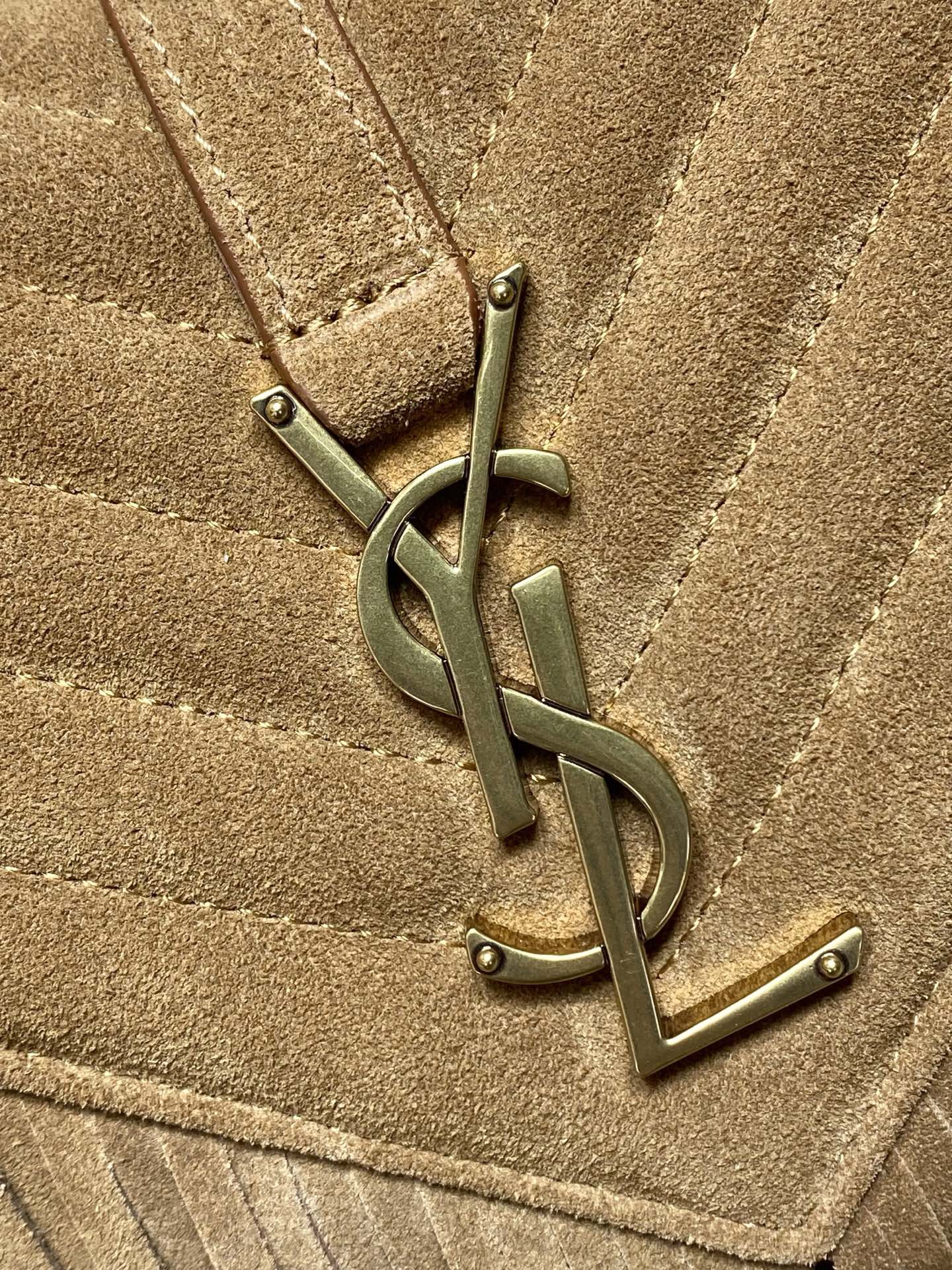 Ysl Tote Bag Real Leather Gold 24cm-l-s