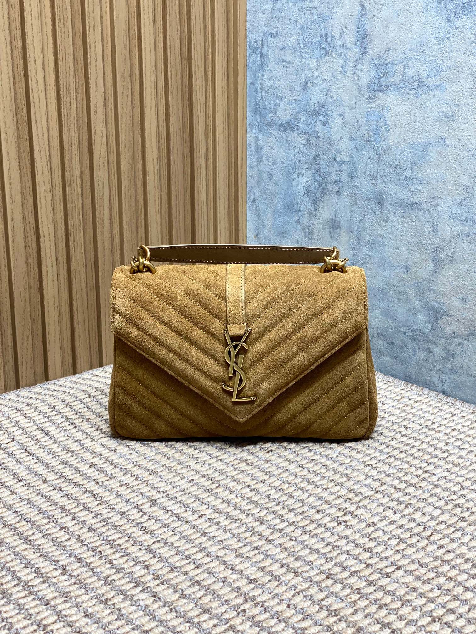 Ysl Tote Bag Real Leather Gold 24cm-l-s