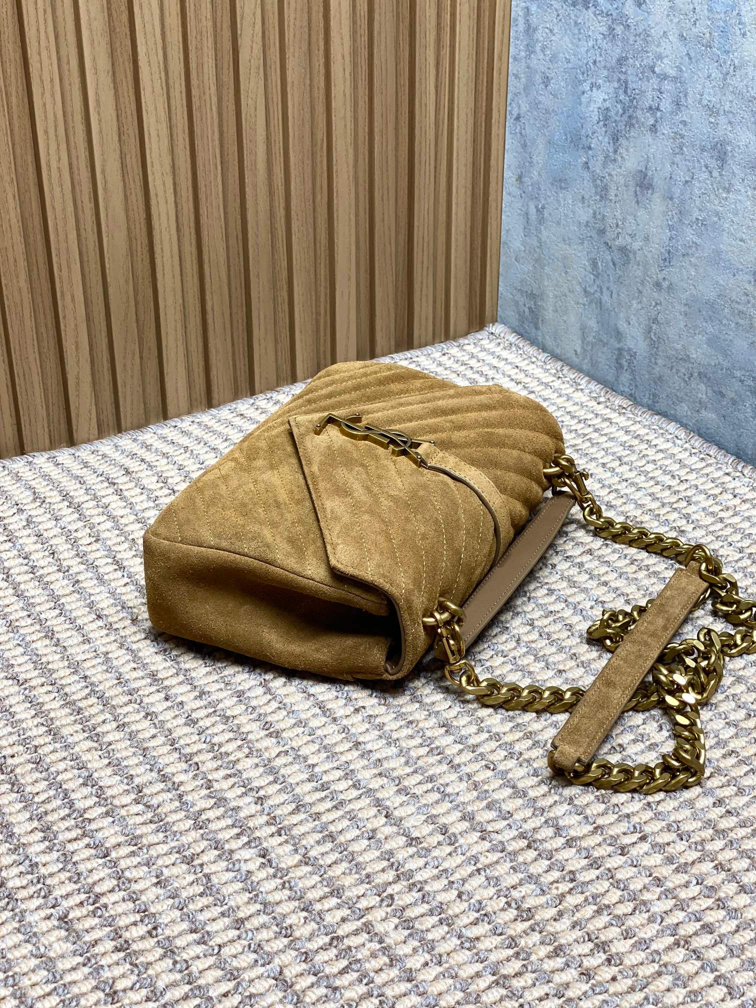 Ysl Tote Bag Real Leather Gold 24cm-l-s