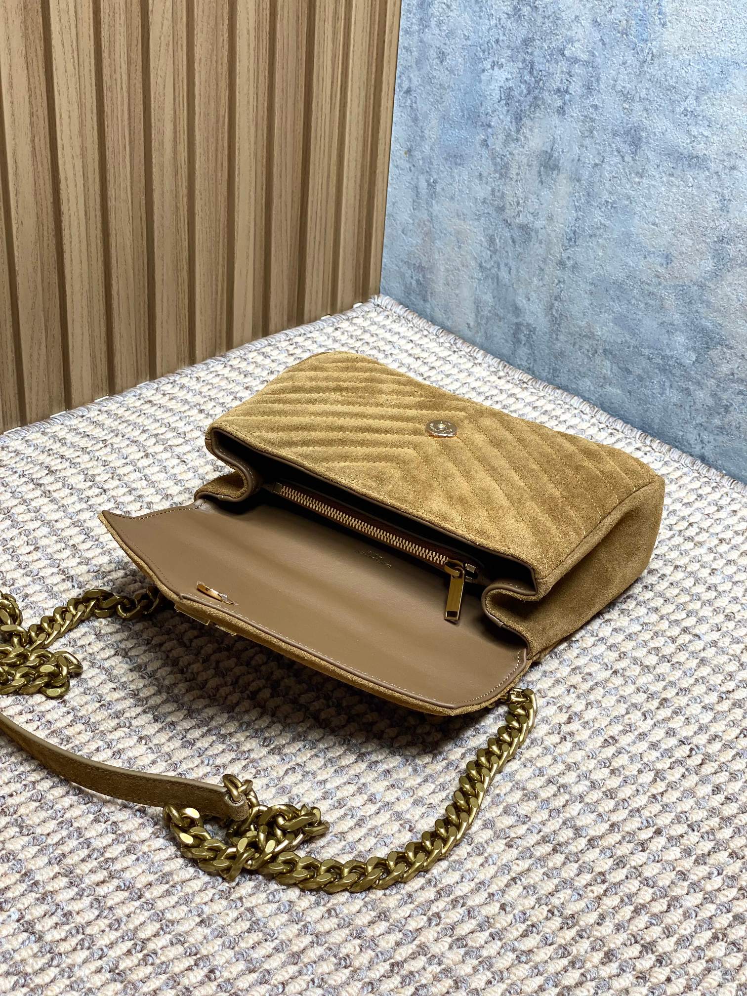 Ysl Tote Bag Real Leather Gold 24cm-l-s