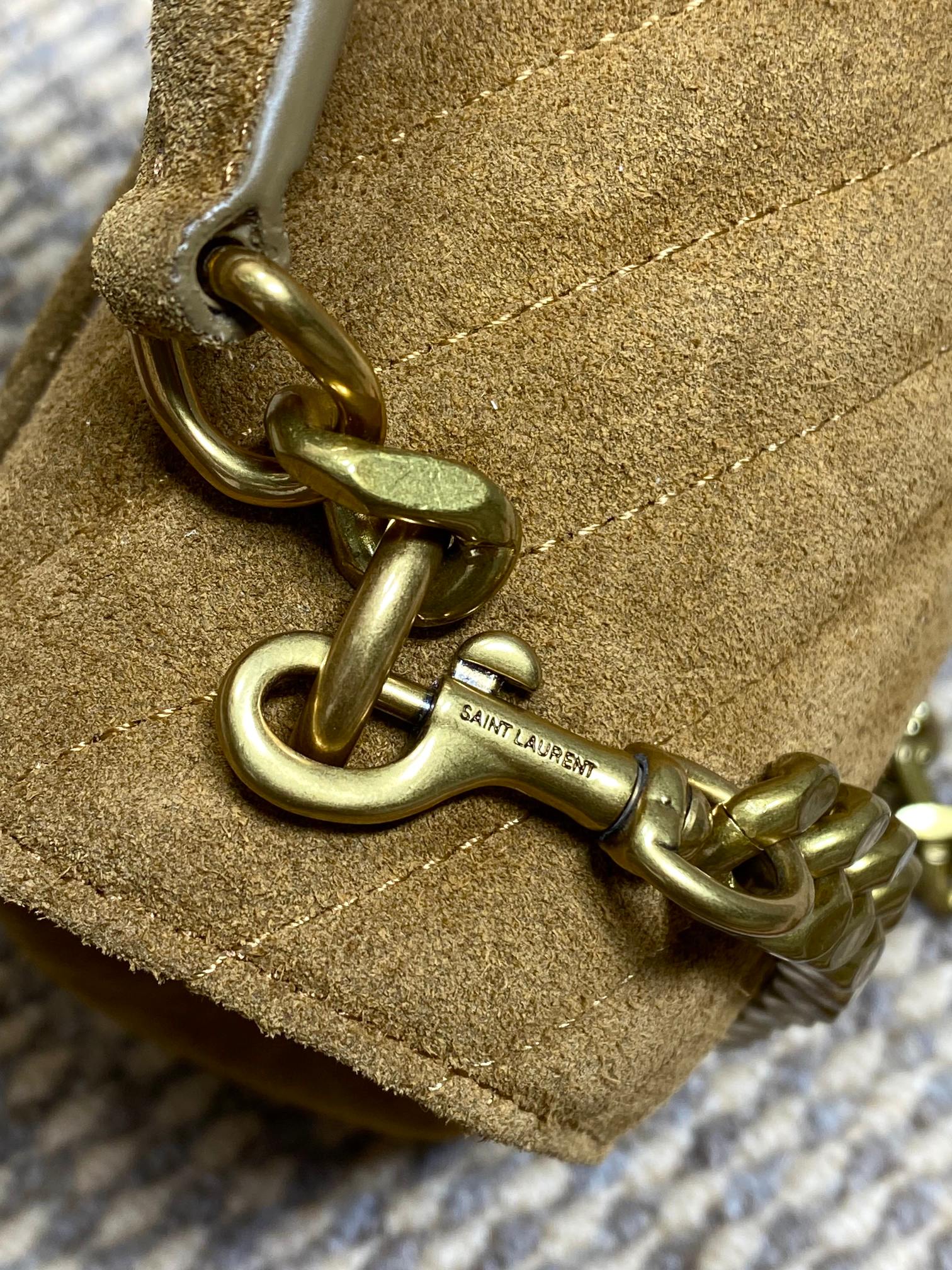 Ysl Tote Bag Real Leather Gold 24cm-l-s