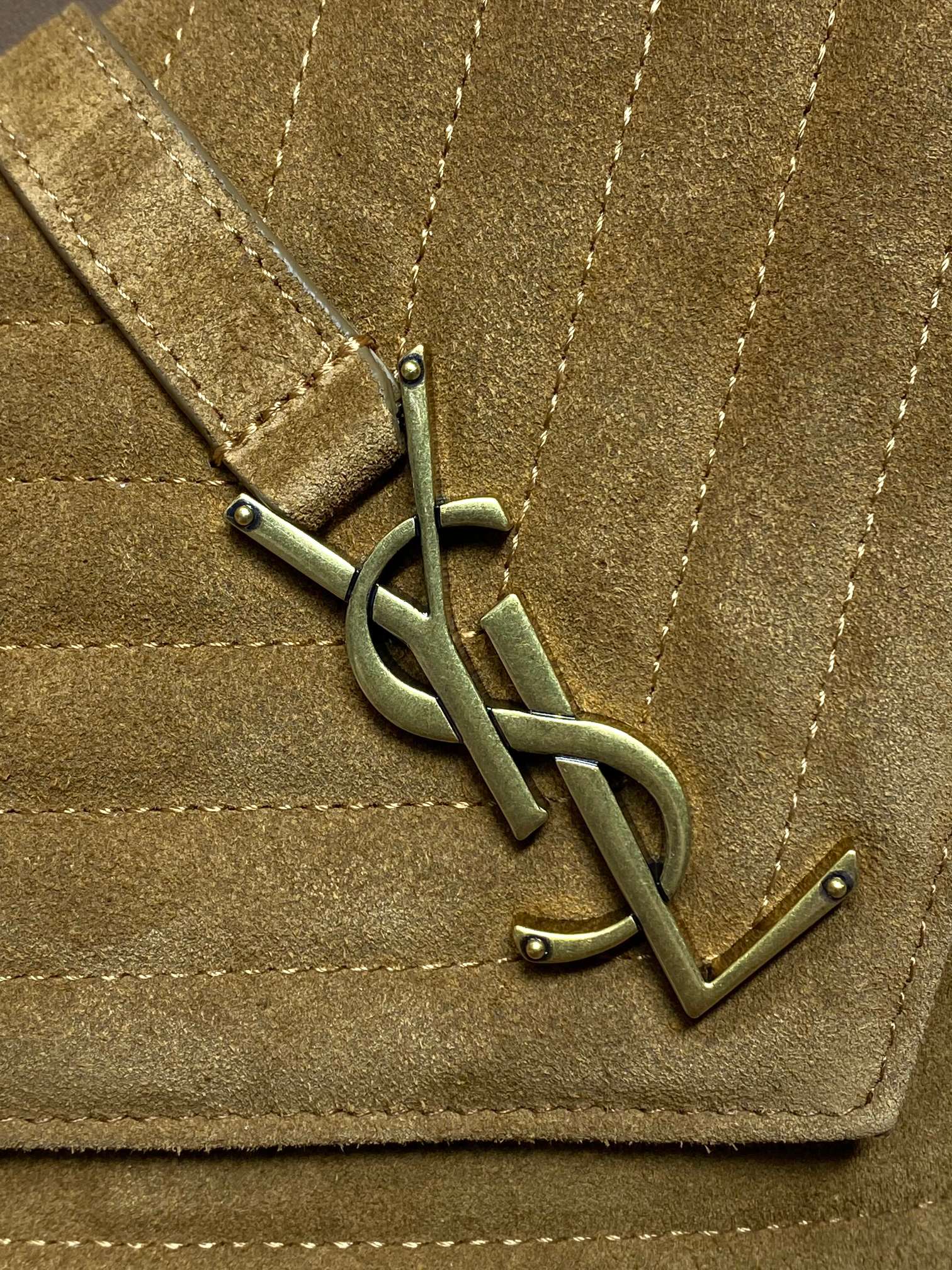 Ysl Tote Bag Real Leather Gold 24cm-l-s