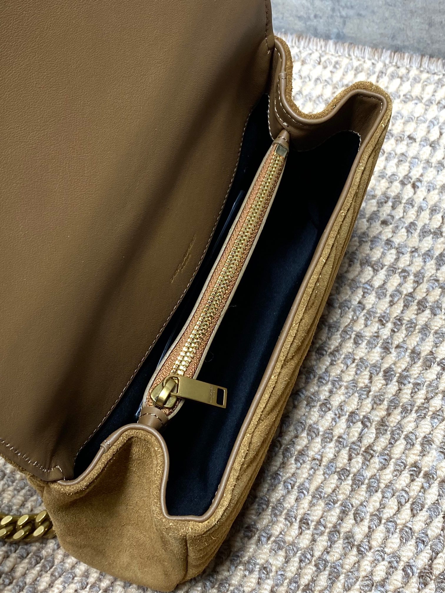 Ysl Tote Bag Real Leather Gold 24cm-l-s