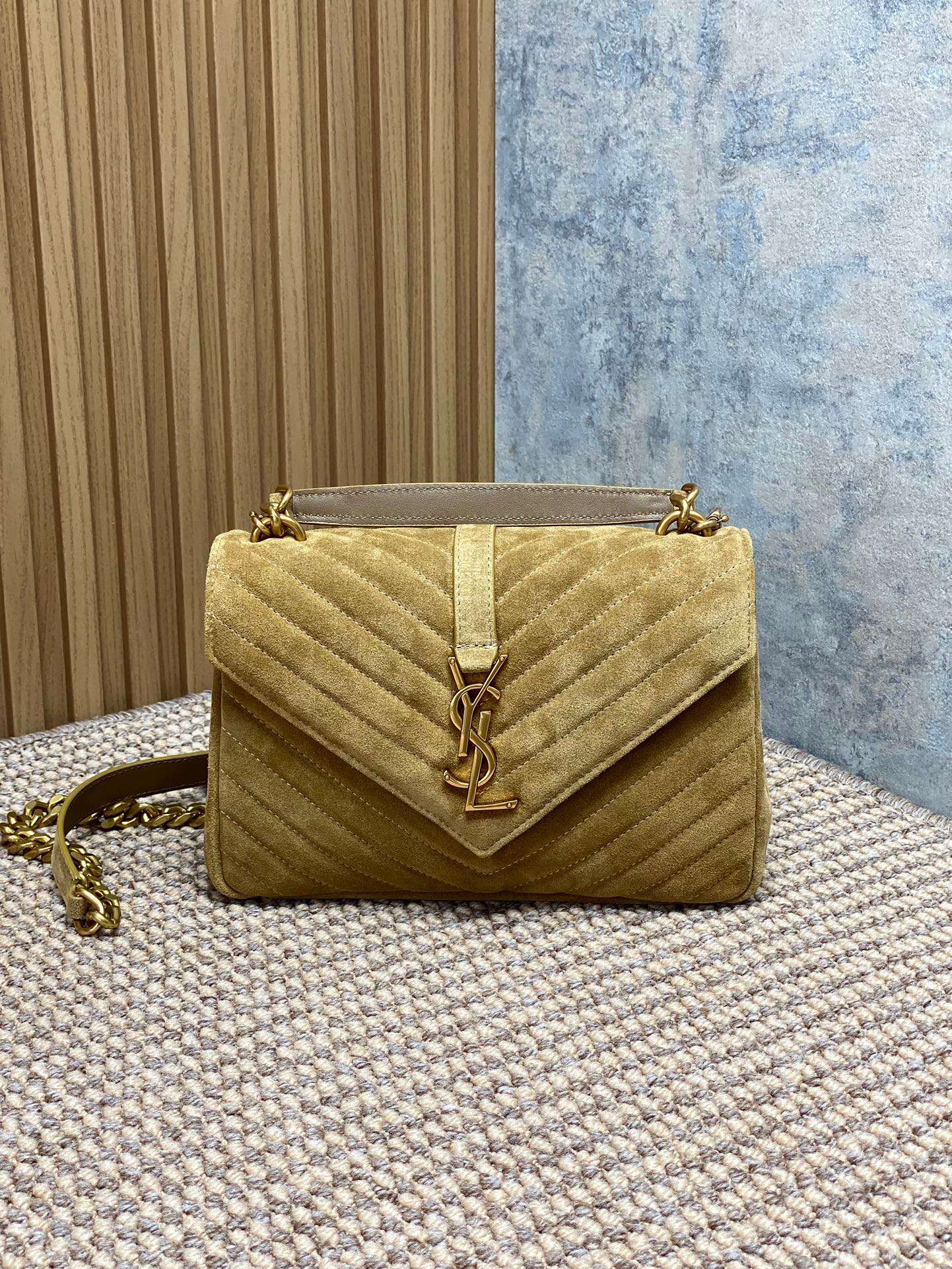 Ysl Tote Bag Real Leather Gold 24cm-l-s