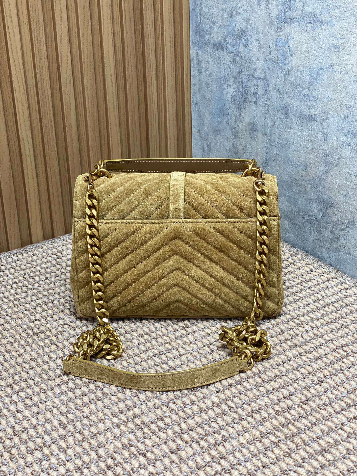 Ysl Tote Bag Real Leather Gold 24cm-l-s