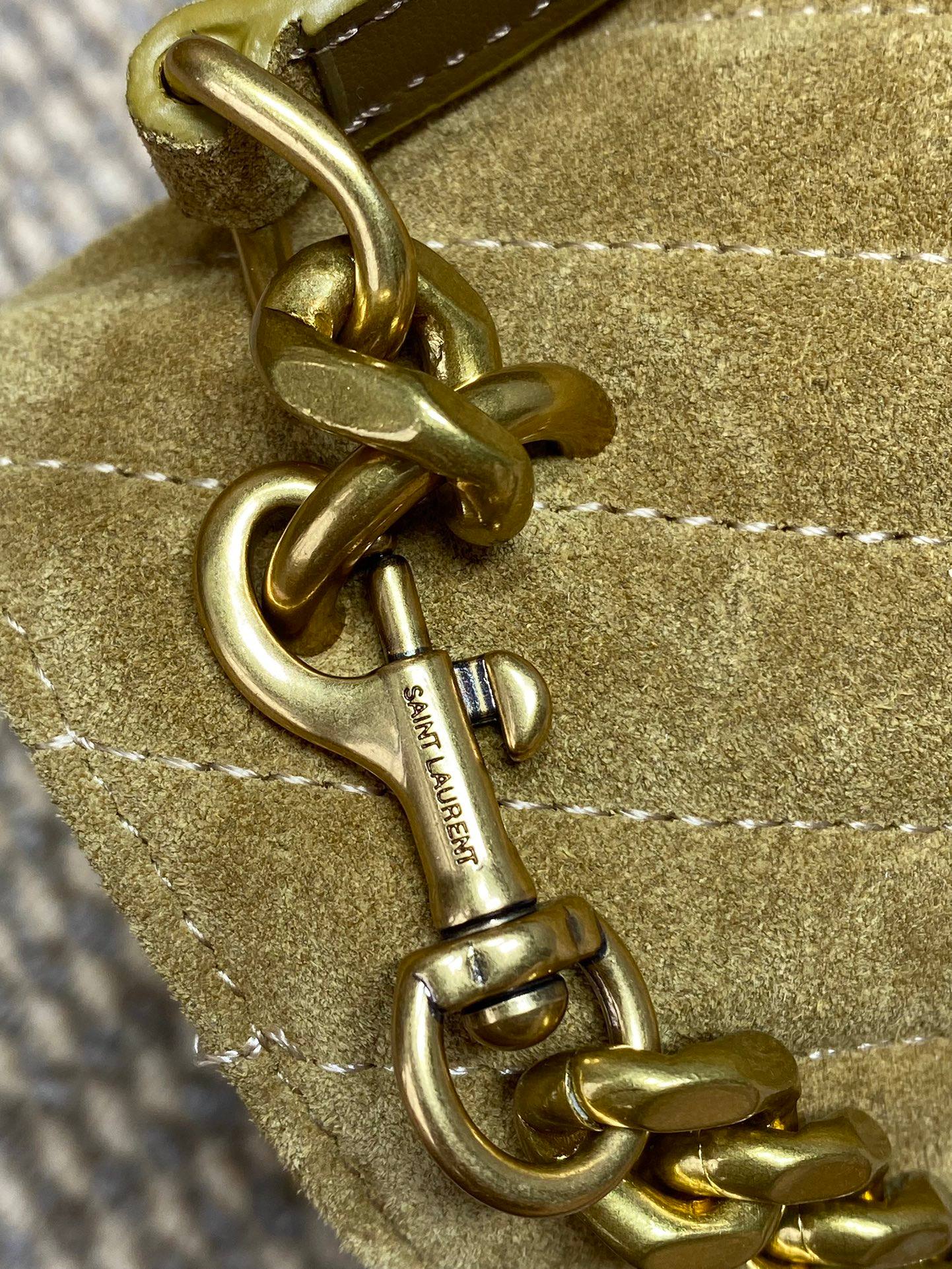 Ysl Tote Bag Real Leather Gold 24cm-l-s