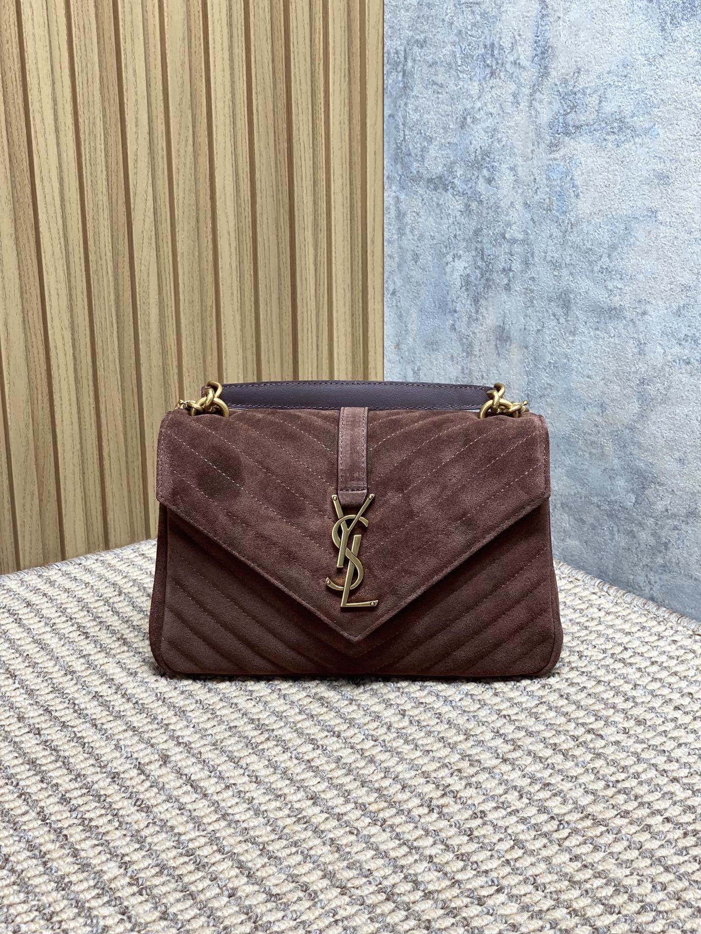 Ysl Tote Bag Real Leather Gold 24cm-l-s