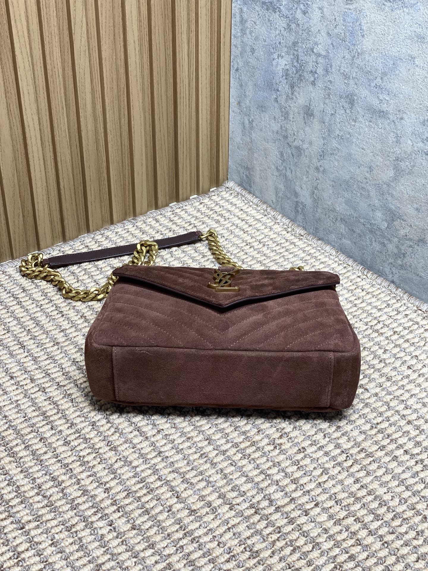 Ysl Tote Bag Real Leather Gold 24cm-l-s