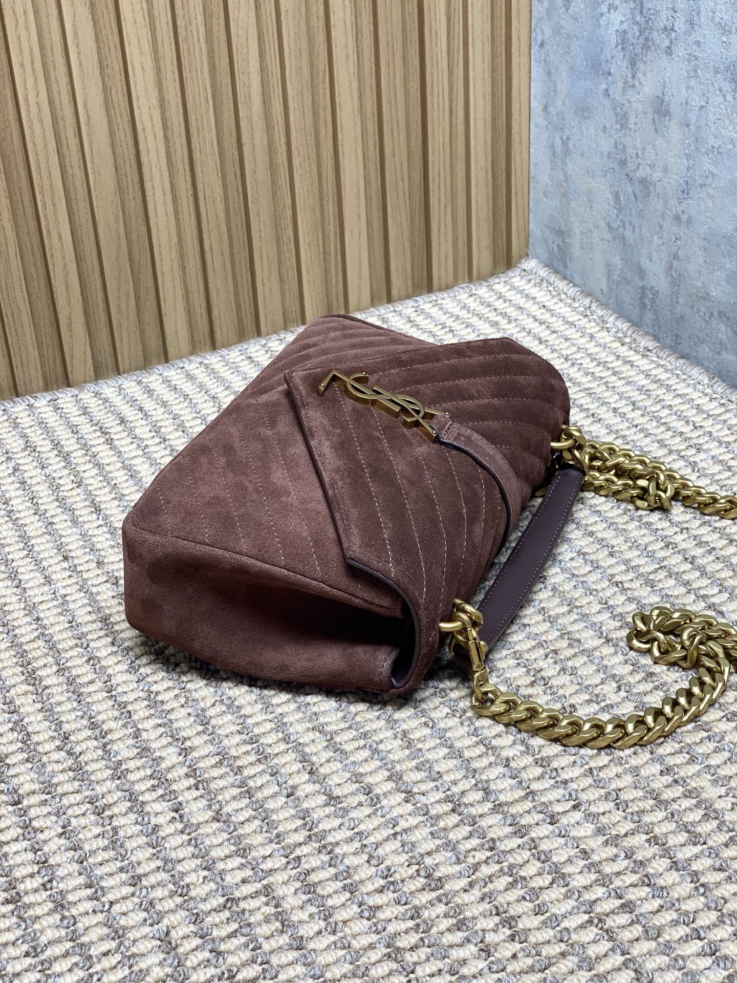 Ysl Tote Bag Real Leather Gold 24cm-l-s