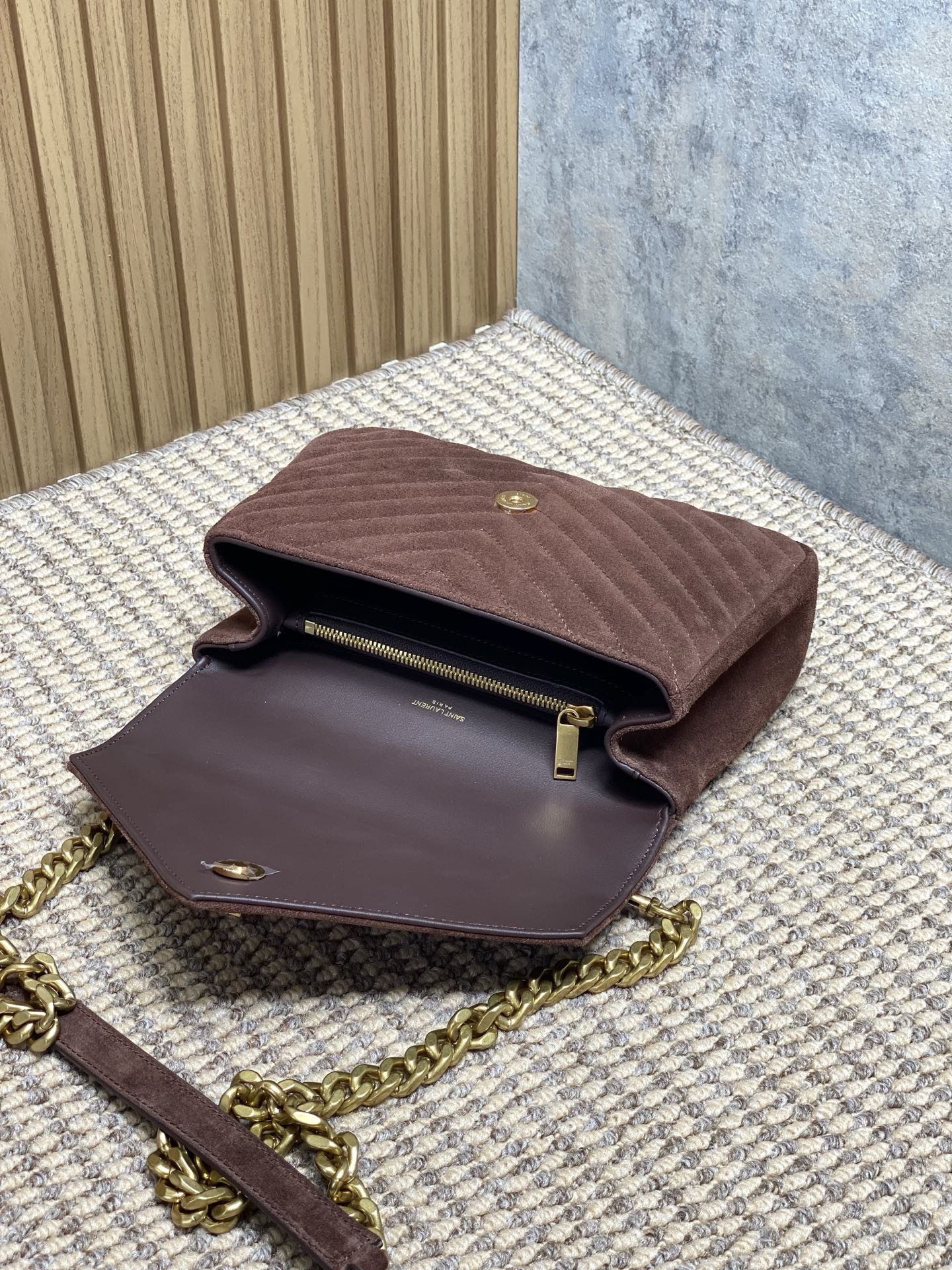 Ysl Tote Bag Real Leather Gold 24cm-l-s