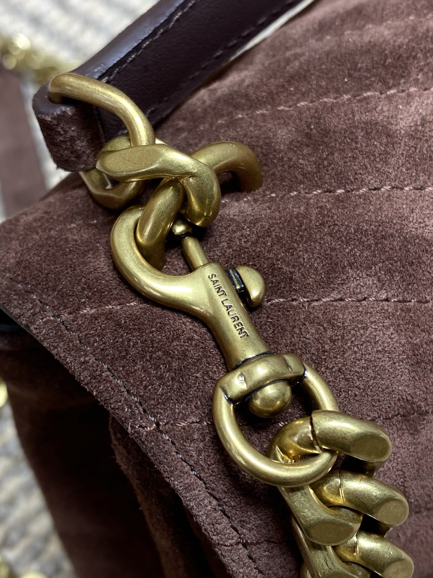 Ysl Tote Bag Real Leather Gold 24cm-l-s