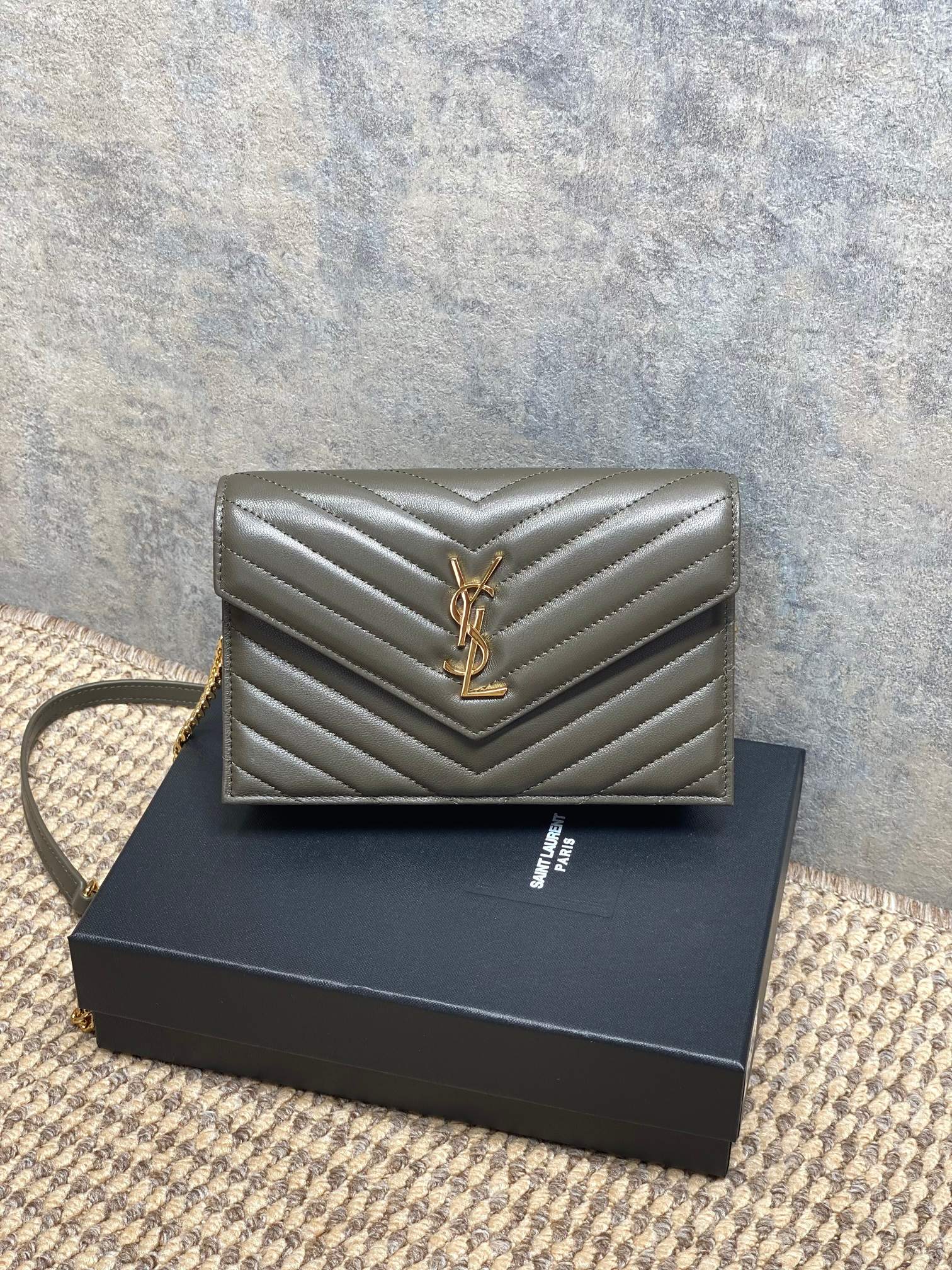 Ysl Clutch Bag Sheepskin L-s