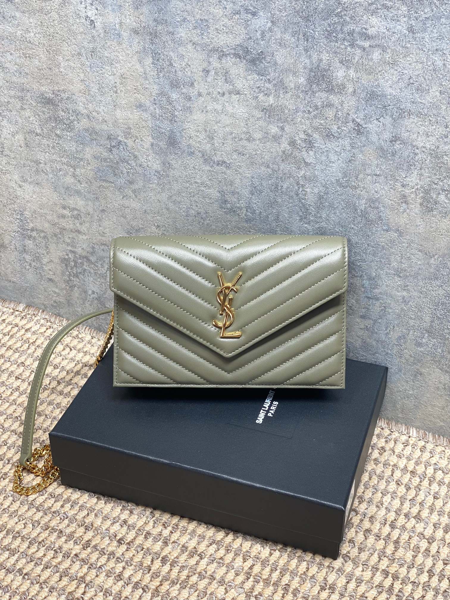 Ysl Clutch Bag Sheepskin L-s