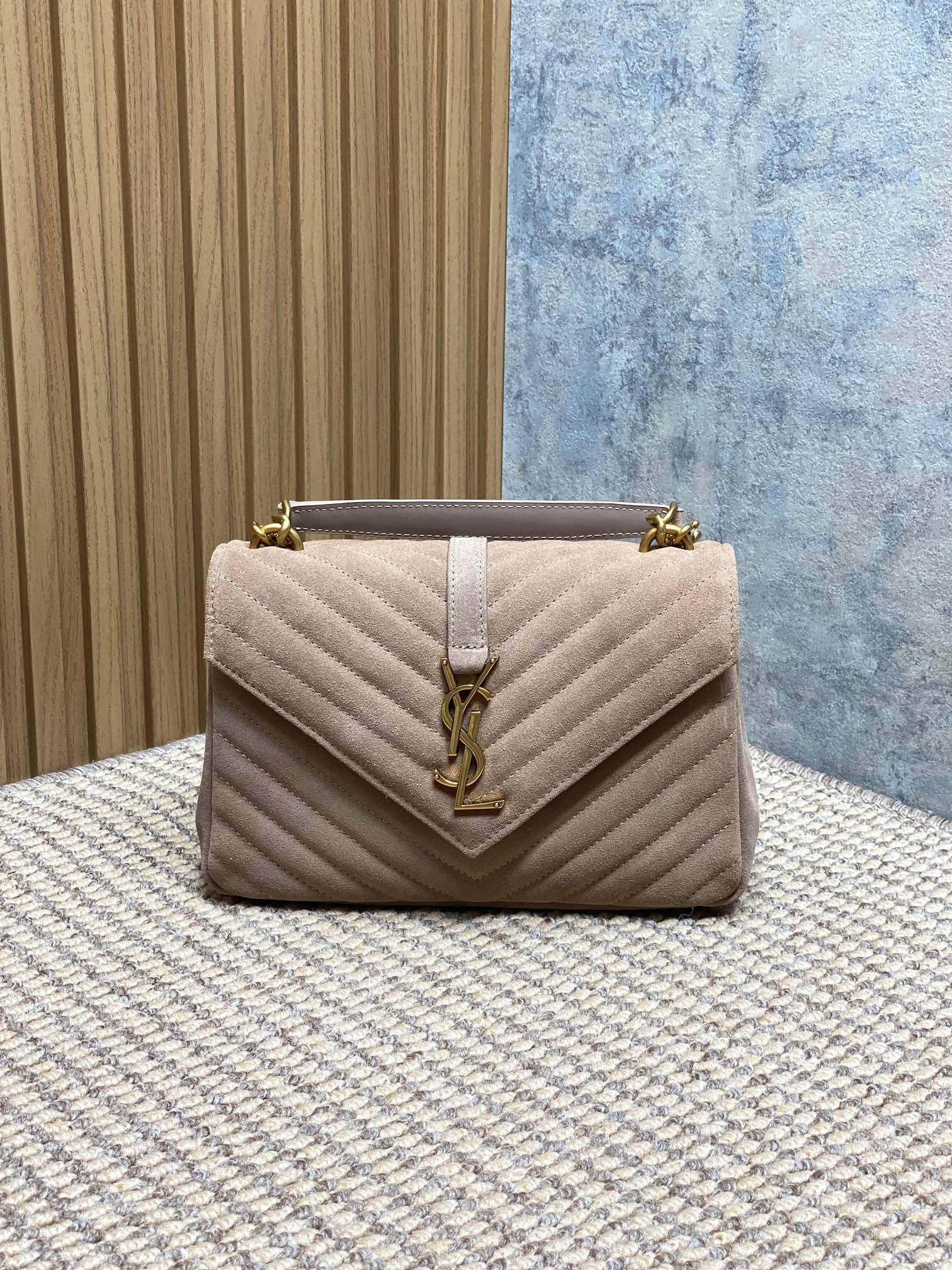 Ysl Tote Bag Real Leather Gold 24cm-l-s