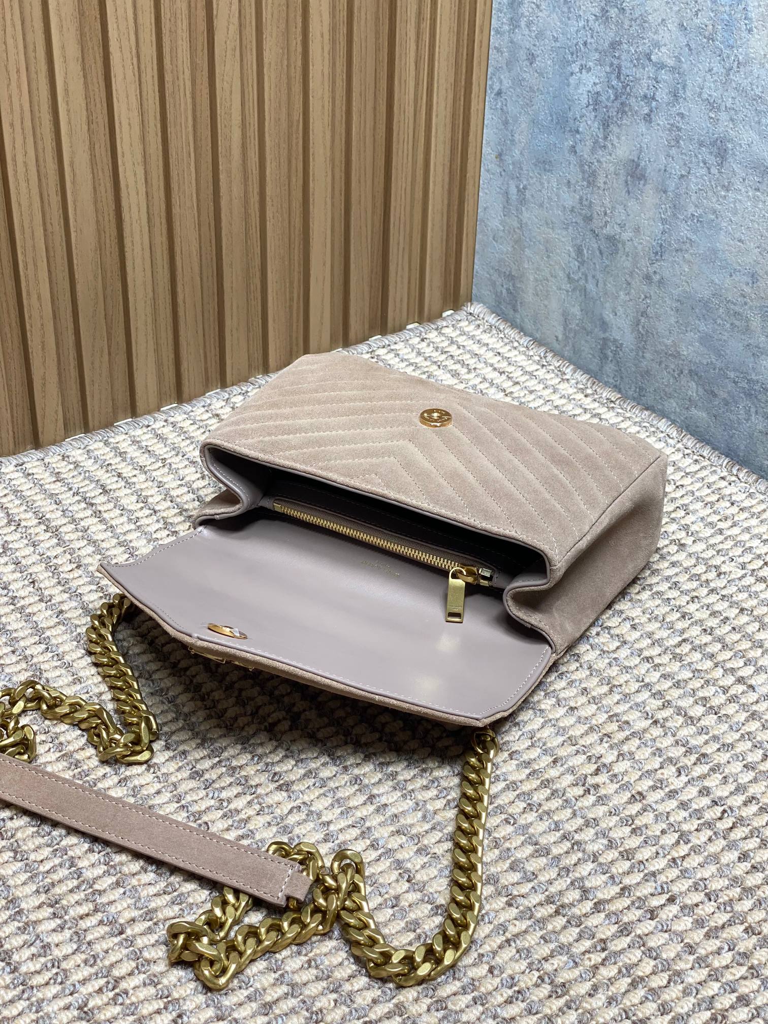 Ysl Tote Bag Real Leather Gold 24cm-l-s