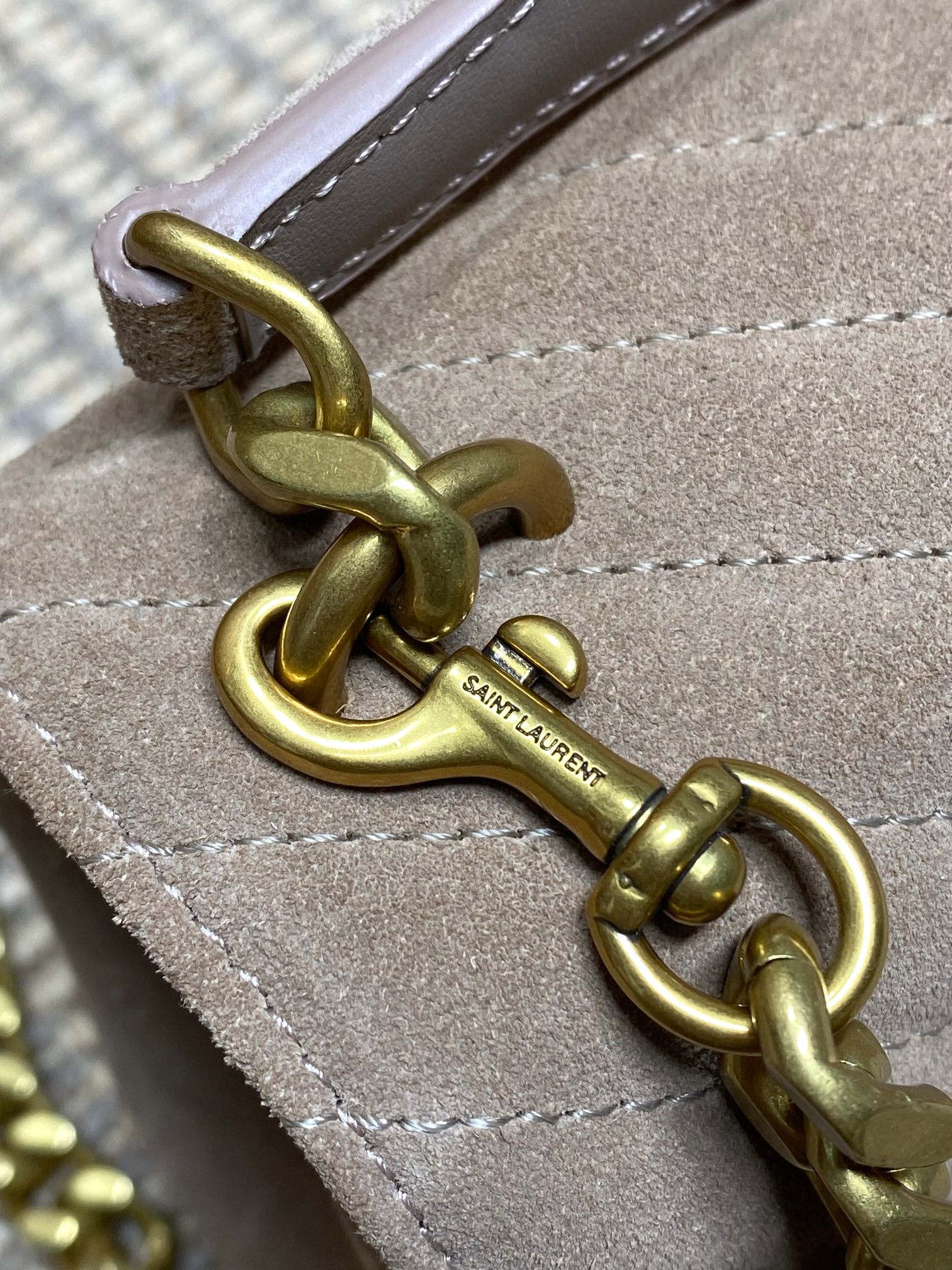 Ysl Tote Bag Real Leather Gold 24cm-l-s