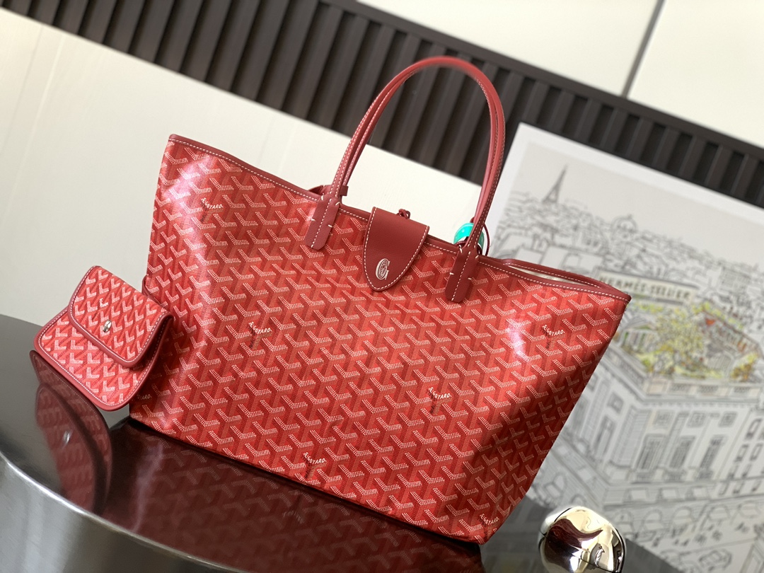 Goyard Basic Bag Canvas Red M-l-s