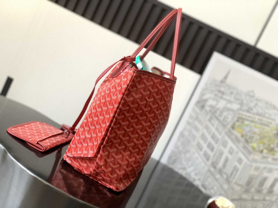 Goyard Basic Bag Canvas Red M-l-s