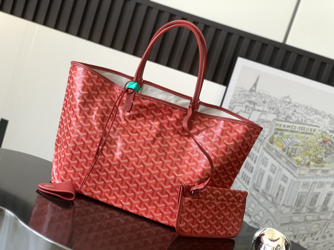 Goyard Basic Bag Canvas Red M-l-s