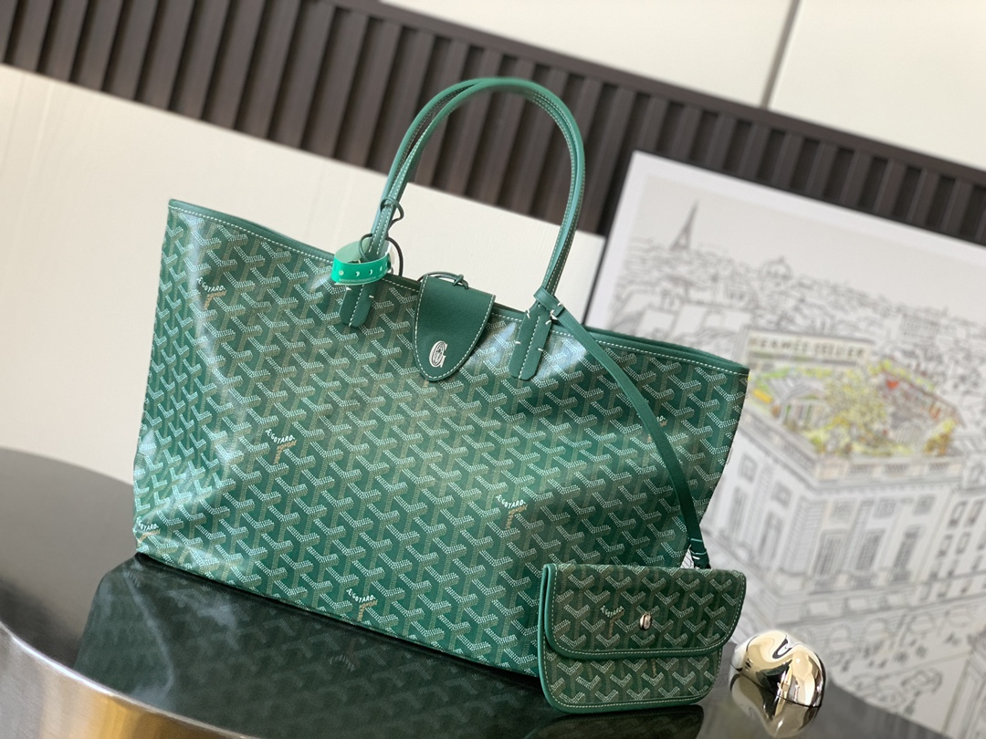 Goyard Basic Bag Canvas Green M-l-s