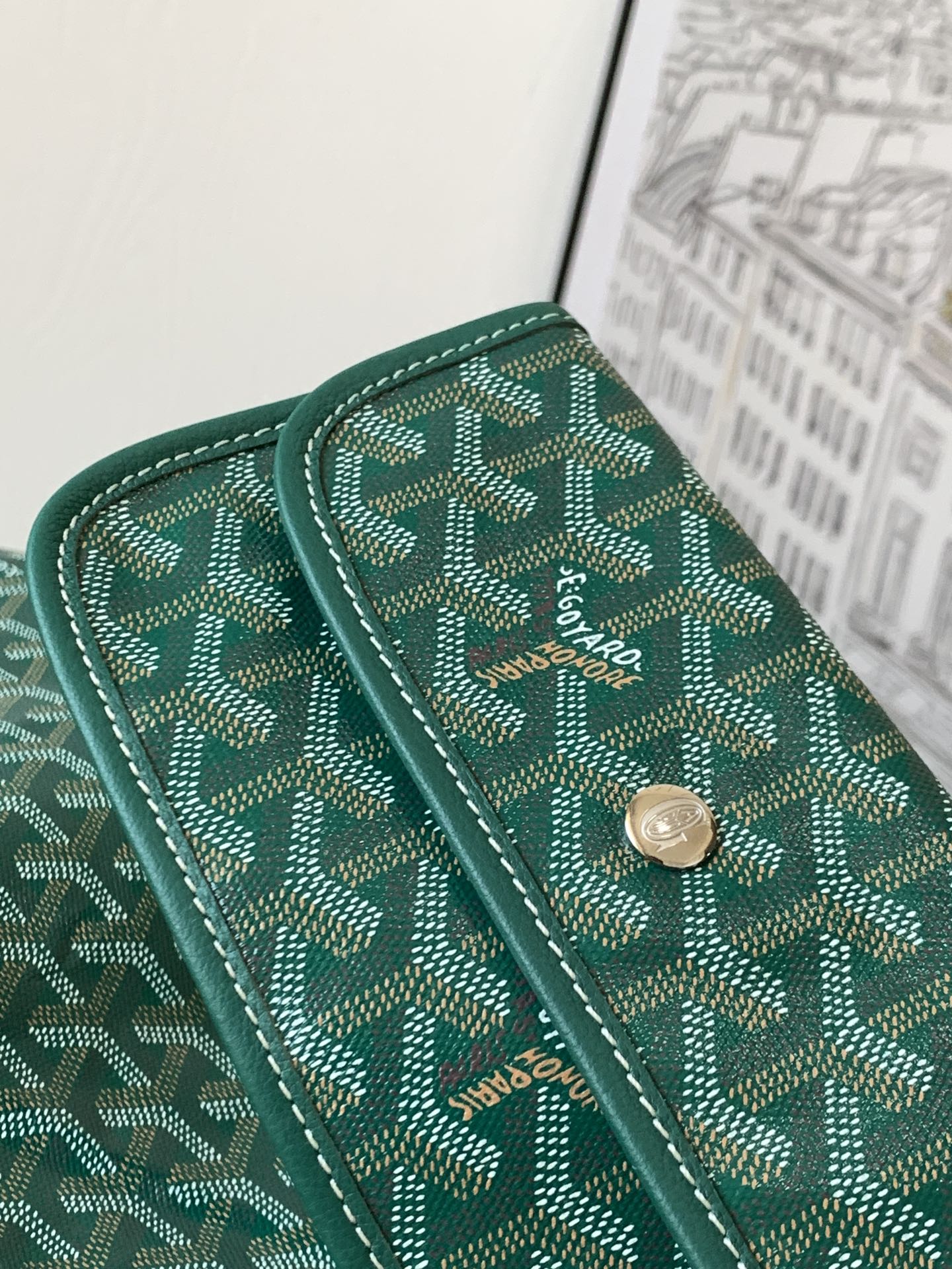 Goyard Basic Bag Canvas Green M-l-s