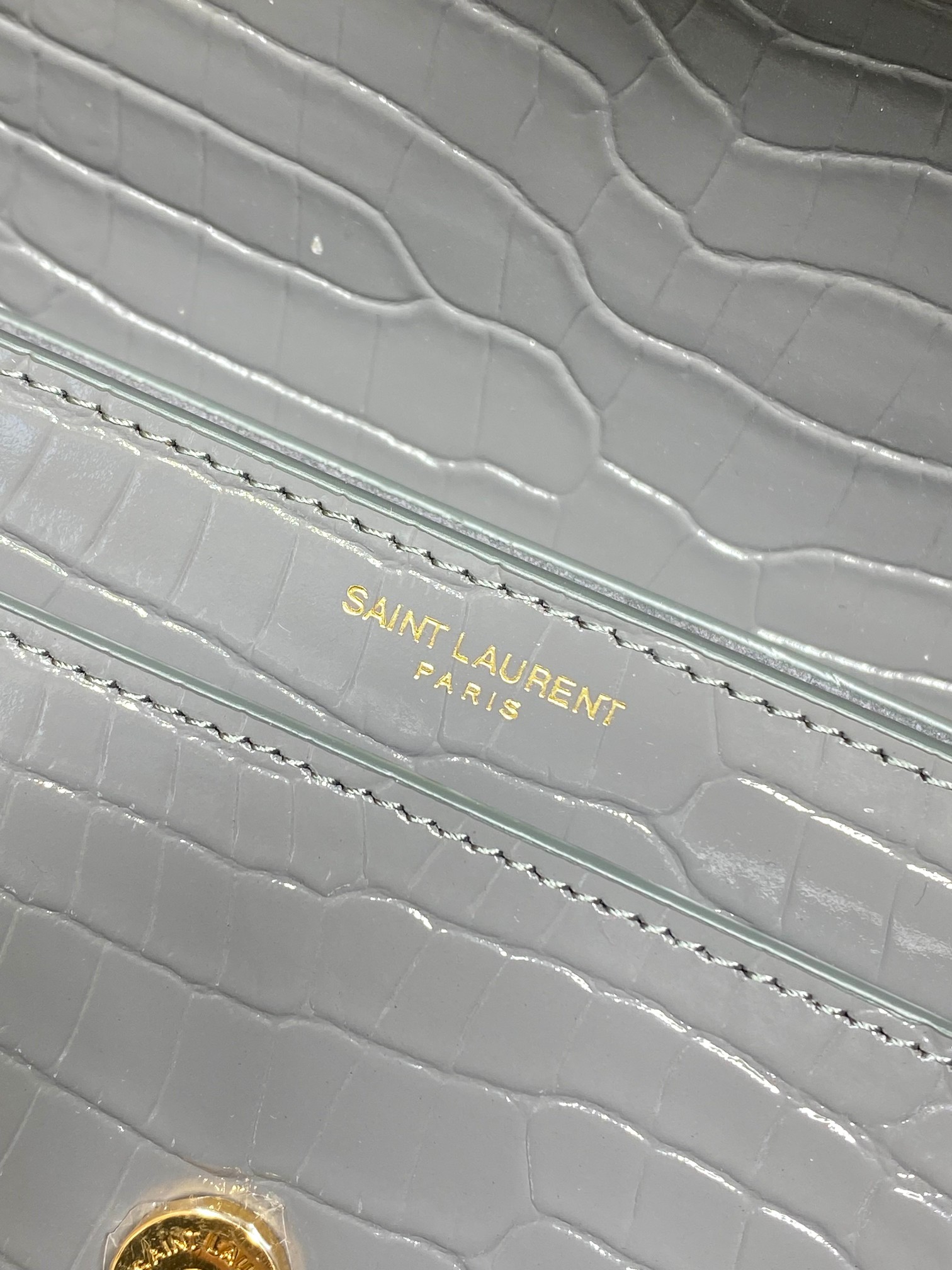 Ysl Basic Bag Cow Leather Silver L-s