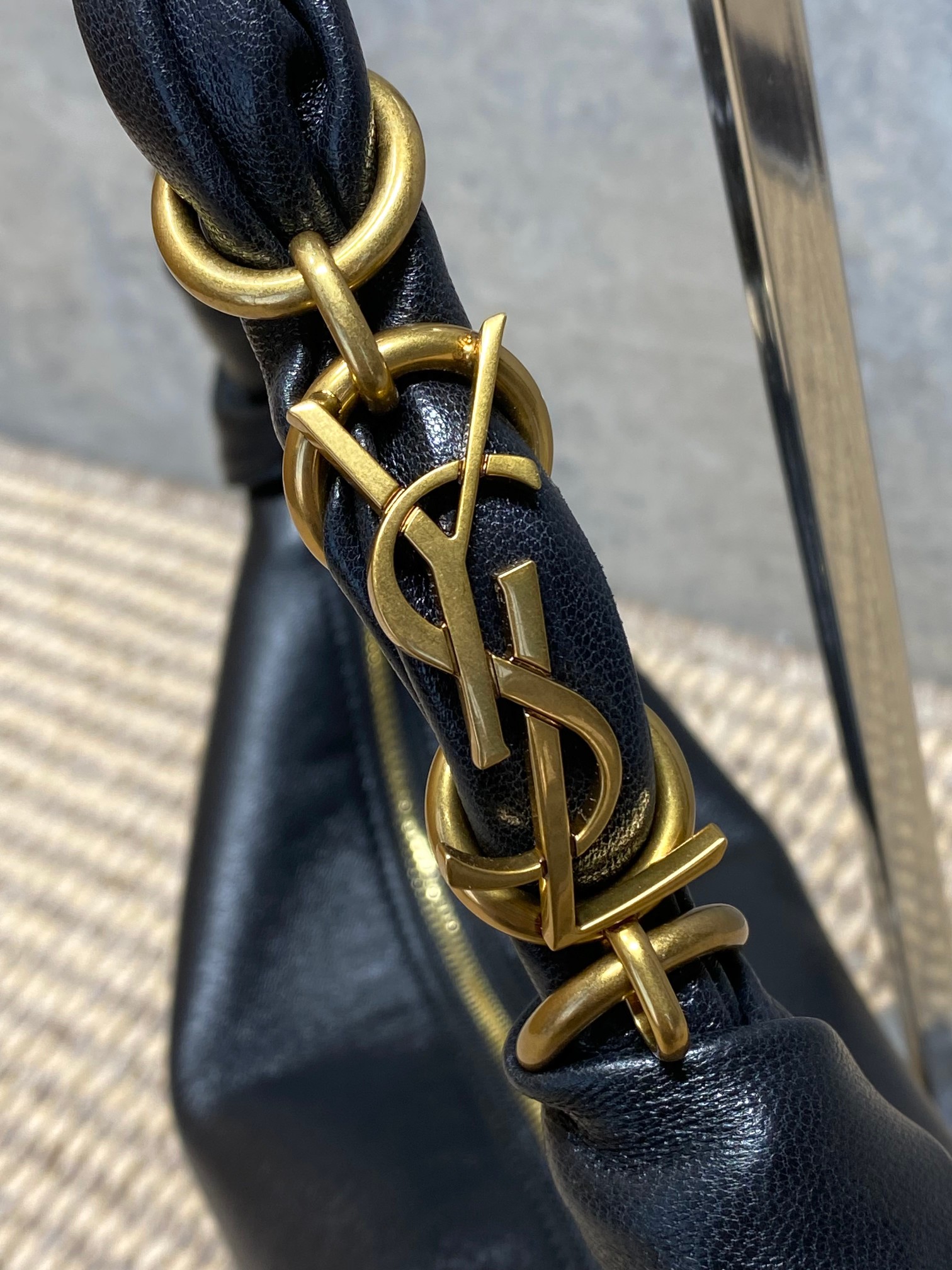 Ysl Basic Bag Sheepskin Black 10cm-m-l-s