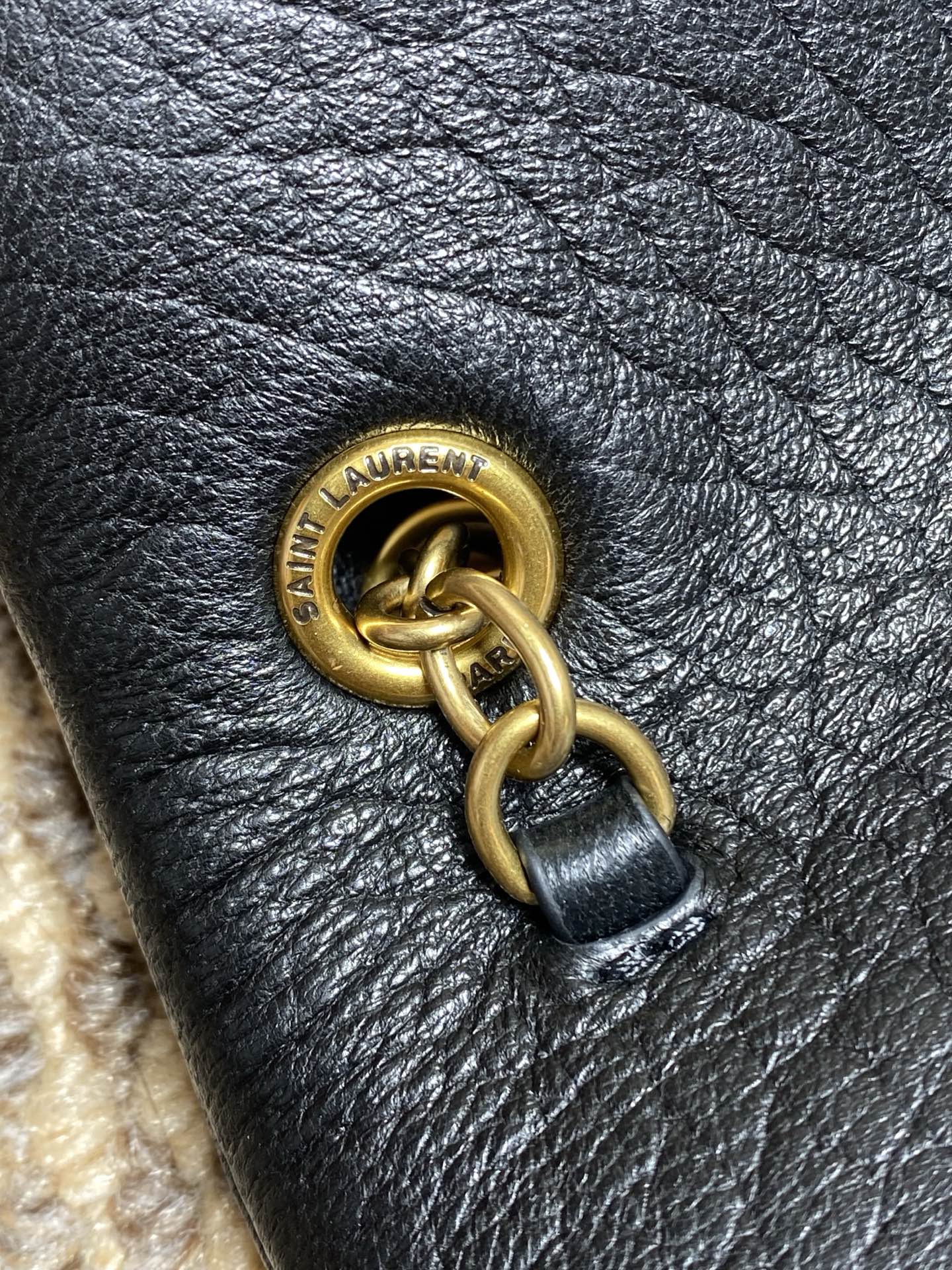 Ysl Basic Bag Sheepskin Gold M-l-s