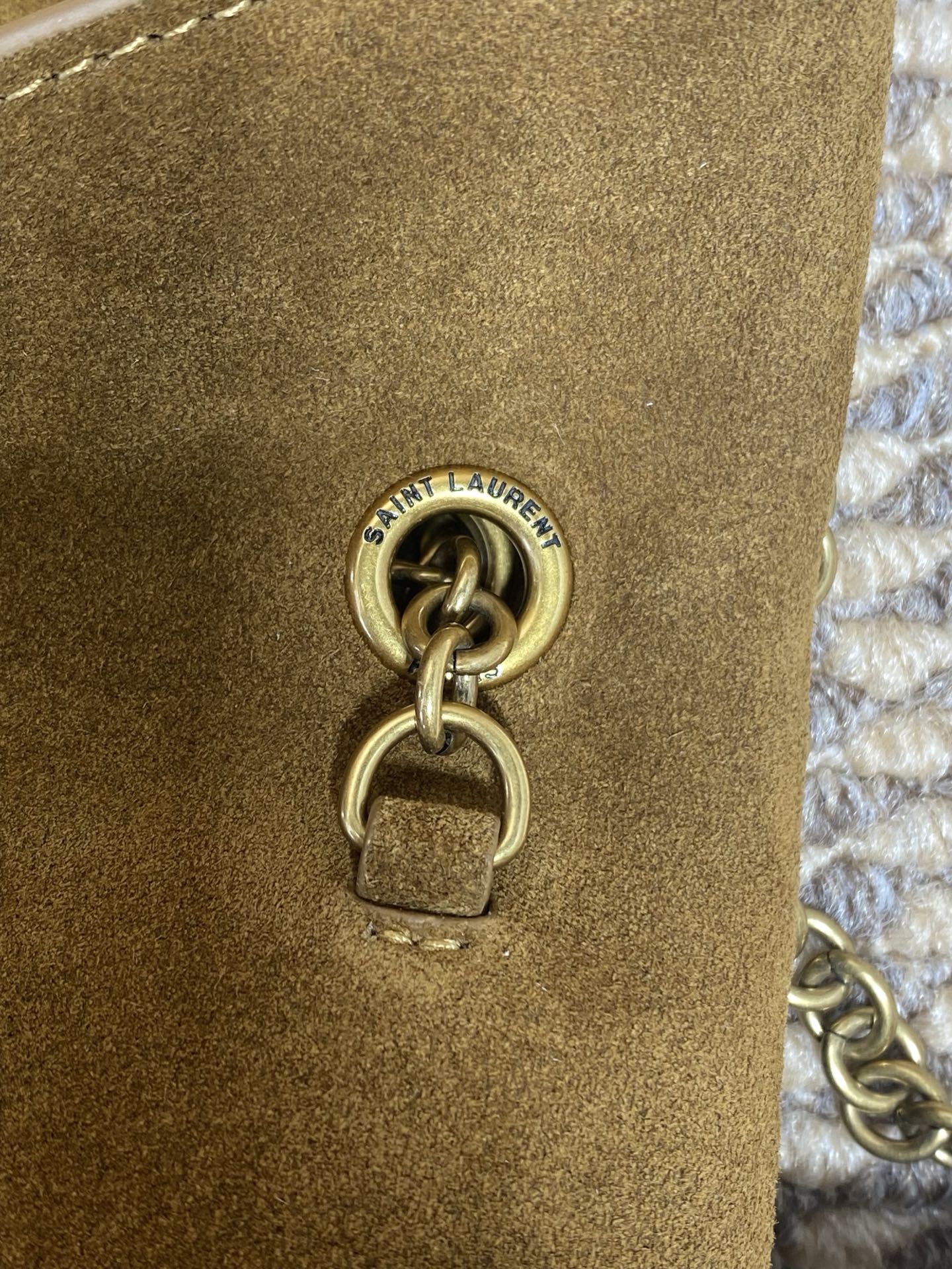 Ysl Basic Bag Sheepskin Gold M-l-s